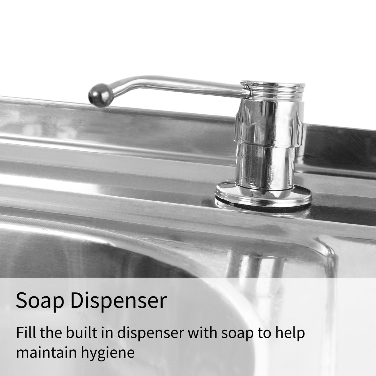 Fregadero Comercial de Doble Seno Acero Inoxidable y Escurridor a la Izquierda