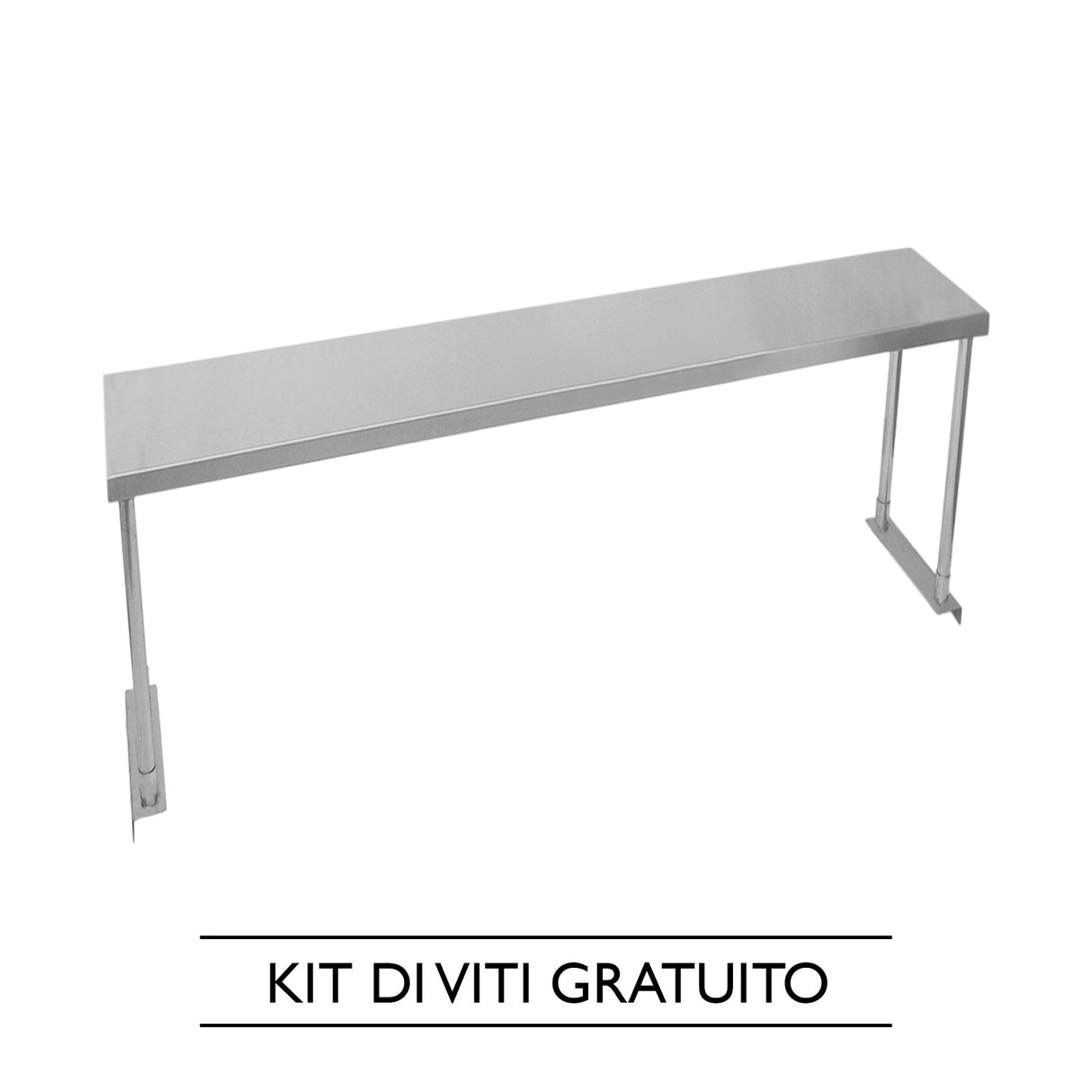 KuKoo Estante de Sobremesa 1 Nivel para Cocina Comercial de Acero Inoxidable Resistente 150 cm