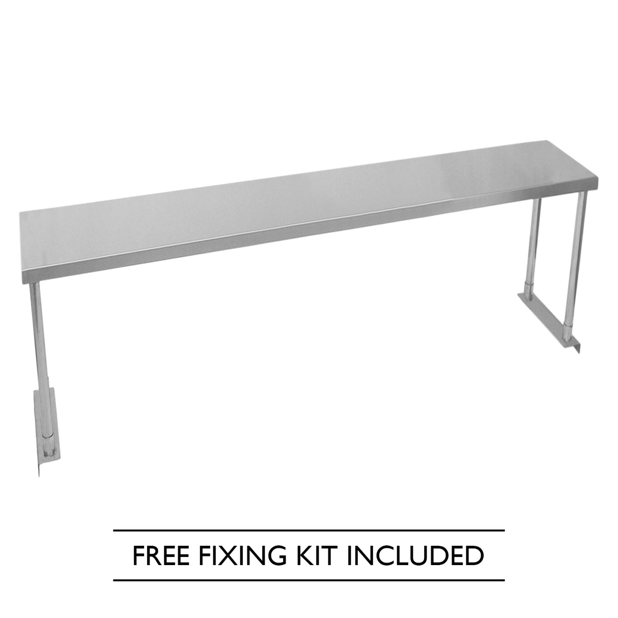 KuKoo Estante de Sobremesa 1 Nivel para Cocina Comercial de Acero Inoxidable Resistente 180 cm