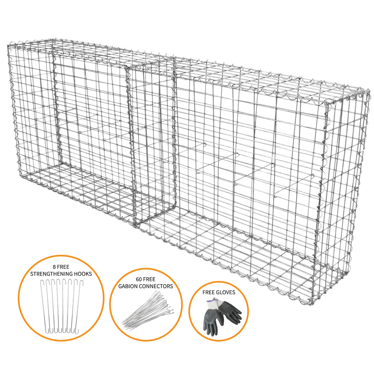 2 Cestas de Acero Galvanizado de Exterior Jaulas para Decoración 100 x 80 x 30cm