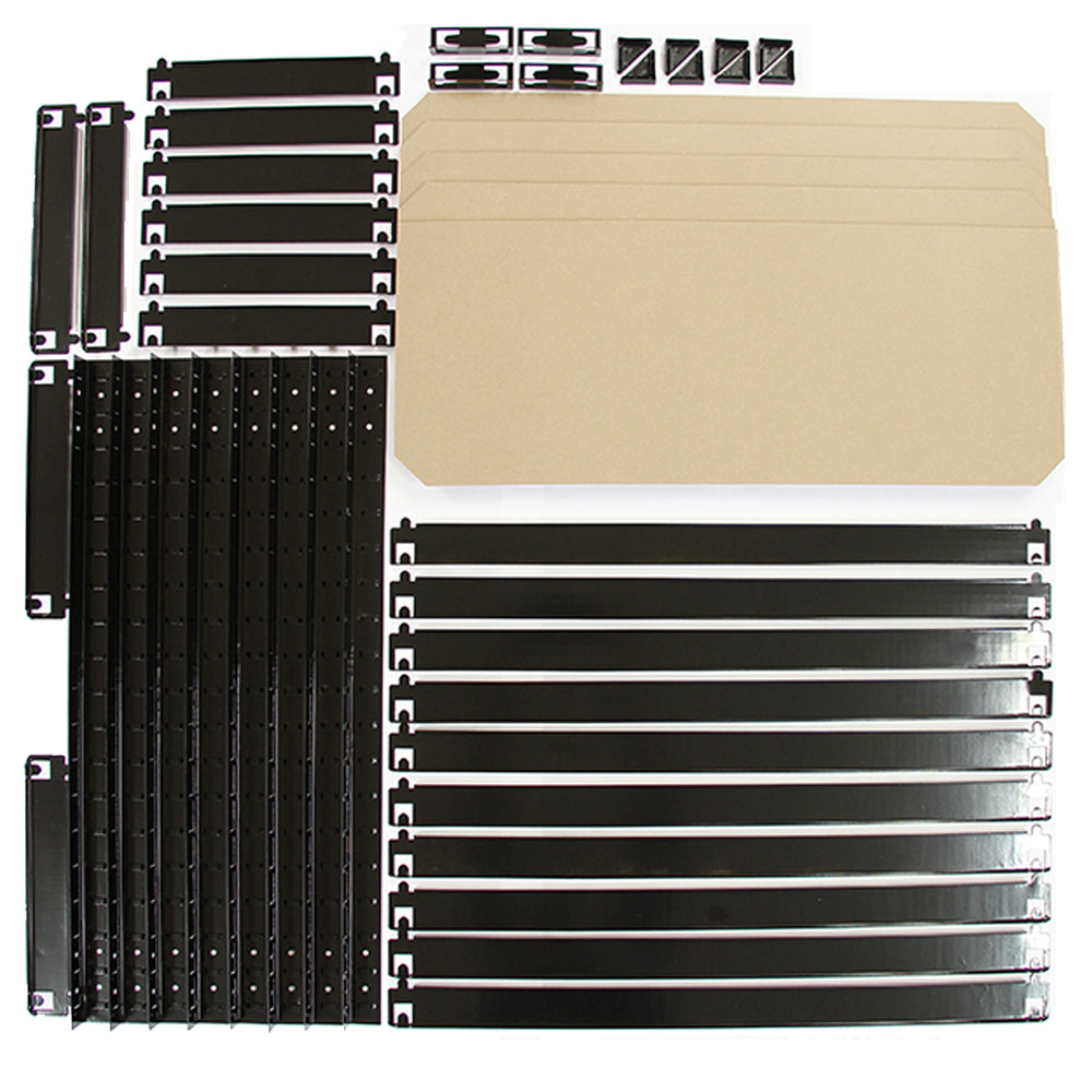 5 x Estanterías Metálicas Negras T-Rax Sin Tornillos 75cm x 150cm x 30cm