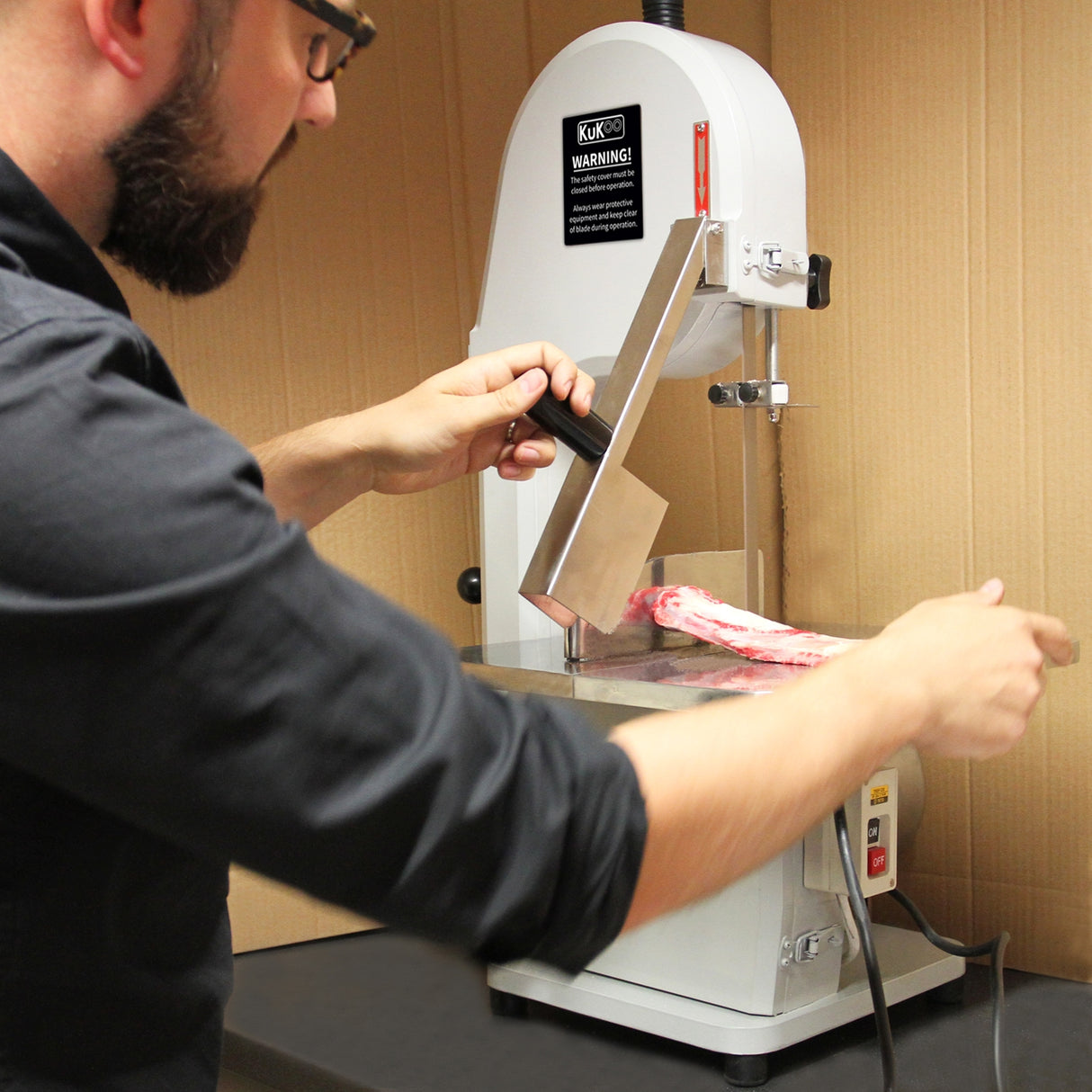 750W Sierra de Cinta para Carne Profesional Eléctrica 1650mm Huesos Banda