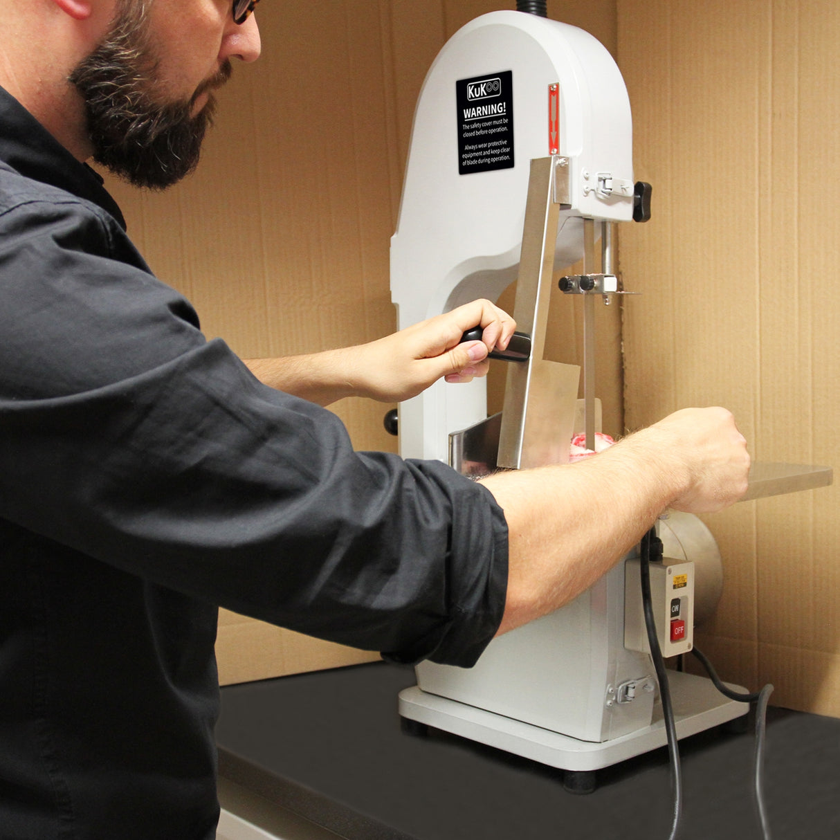 750W Sierra de Cinta para Carne Profesional Eléctrica 1650mm Huesos Banda