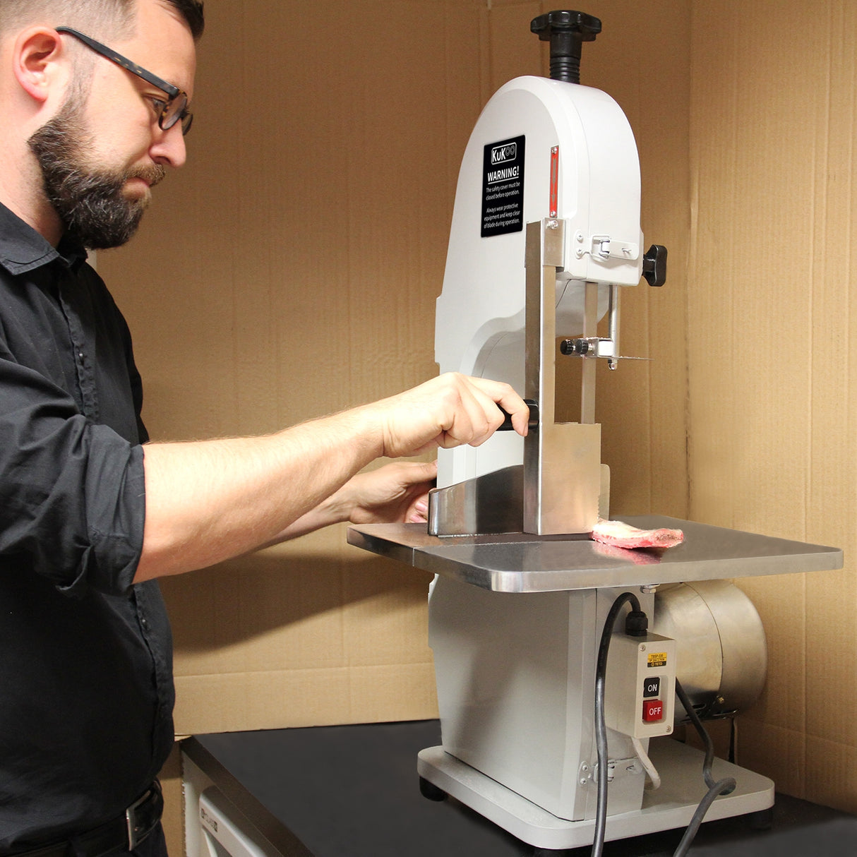 750W Sierra de Cinta para Carne Profesional Eléctrica 1650mm Huesos Banda