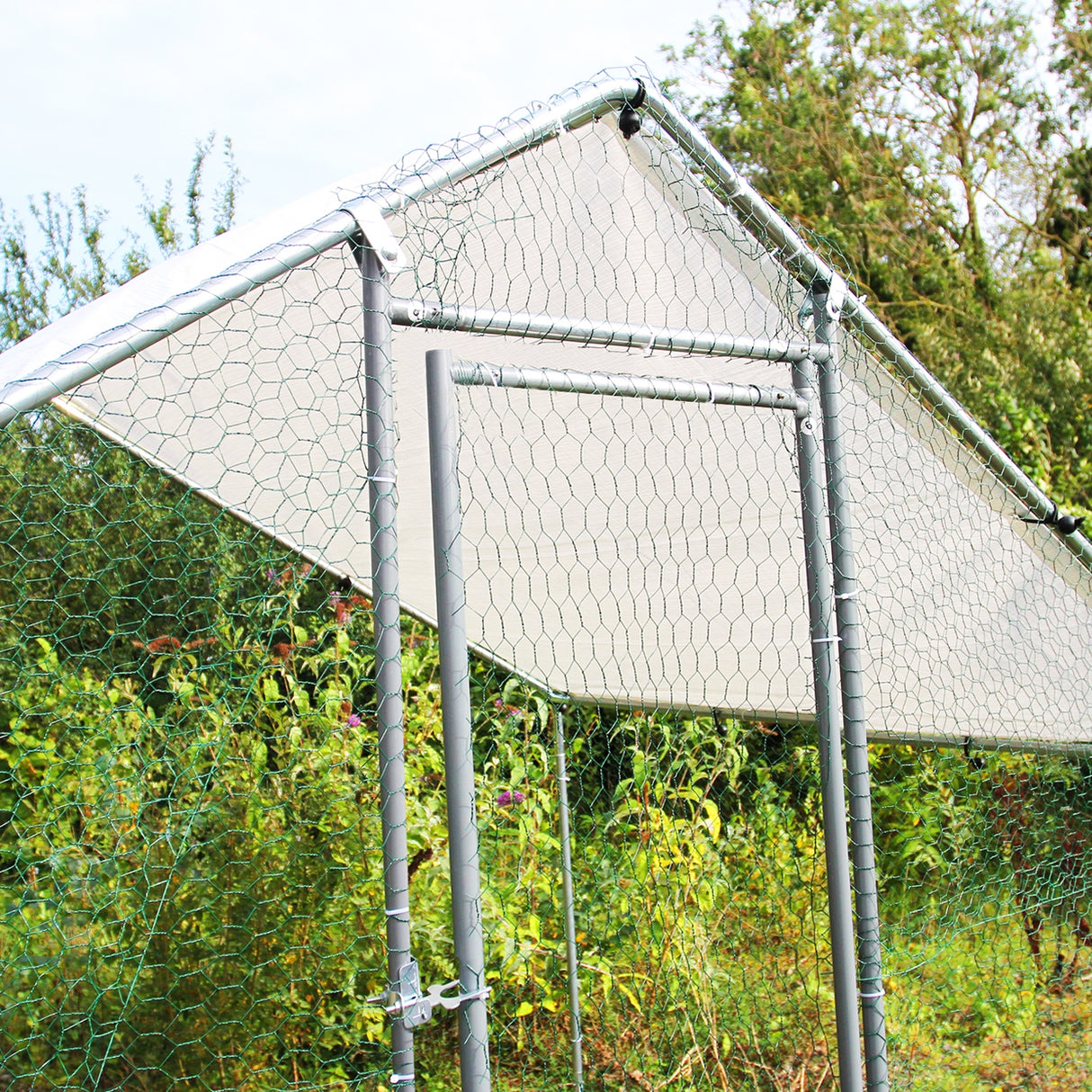 Jaula Aves de Corral Valla Cercado Caja Pollos Acero Pollos 3m x 2m x 2m