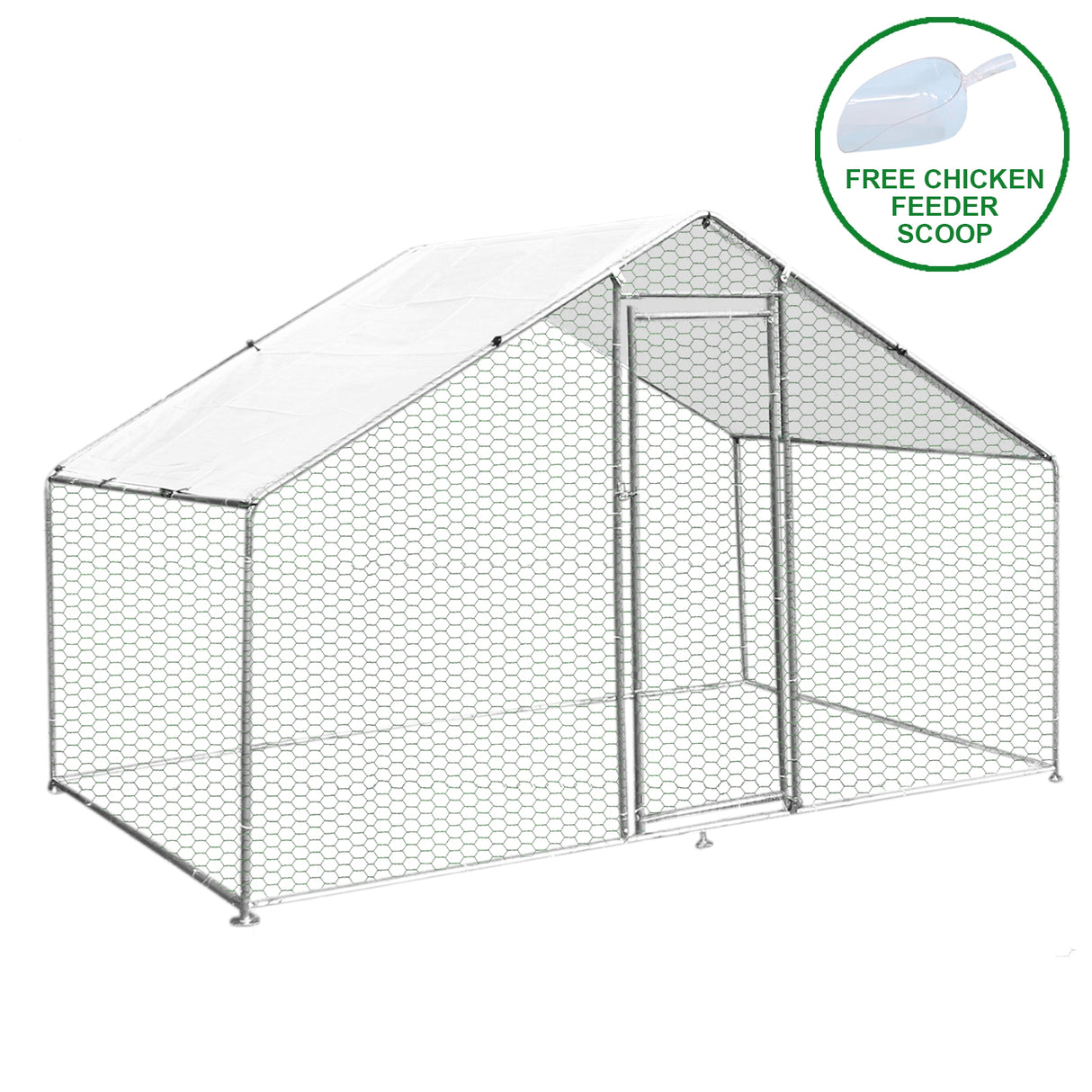 Jaula Aves de Corral Valla Cercado Caja Pollos Acero Pollos 3m x 2m x 2m