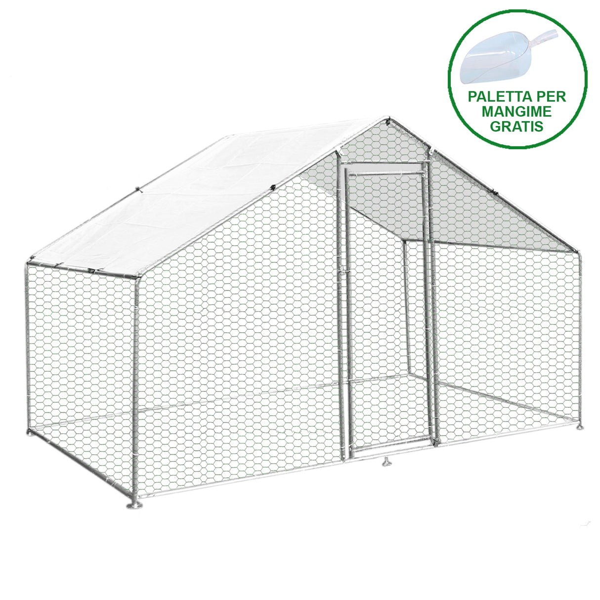 Jaula Aves de Corral Valla Cercado Caja Pollos Acero Pollos 3m x 2m x 2m