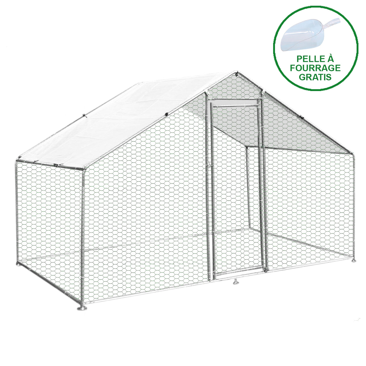 Jaula Aves de Corral Valla Cercado Caja Pollos Acero Pollos 3m x 2m x 2m