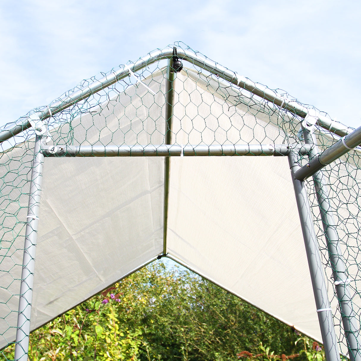 Jaula Aves de Corral Valla Cercado Caja Pollos Acero Pollos 4m x 2m x 2m