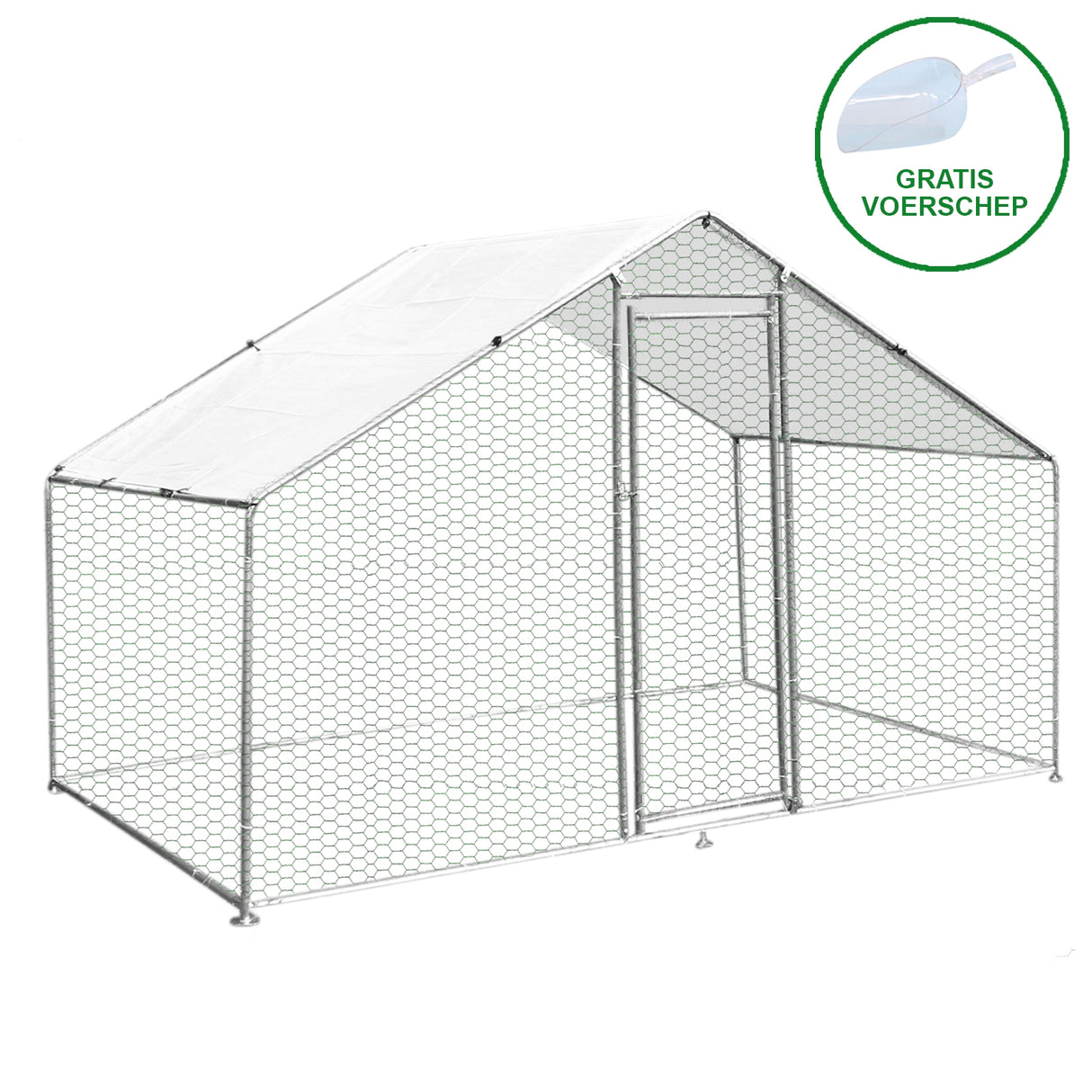 Jaula Aves de Corral Valla Cercado Caja Pollos Acero Pollos 4m x 2m x 2m