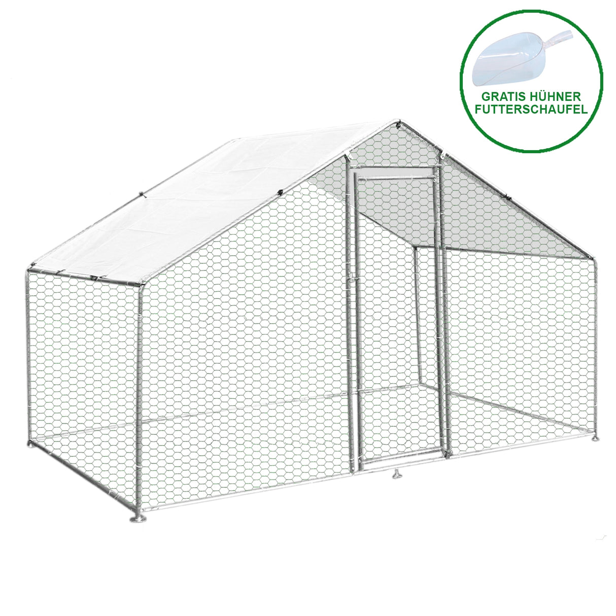 Jaula Aves de Corral Valla Cercado Caja Pollos Acero Pollos 4m x 2m x 2m