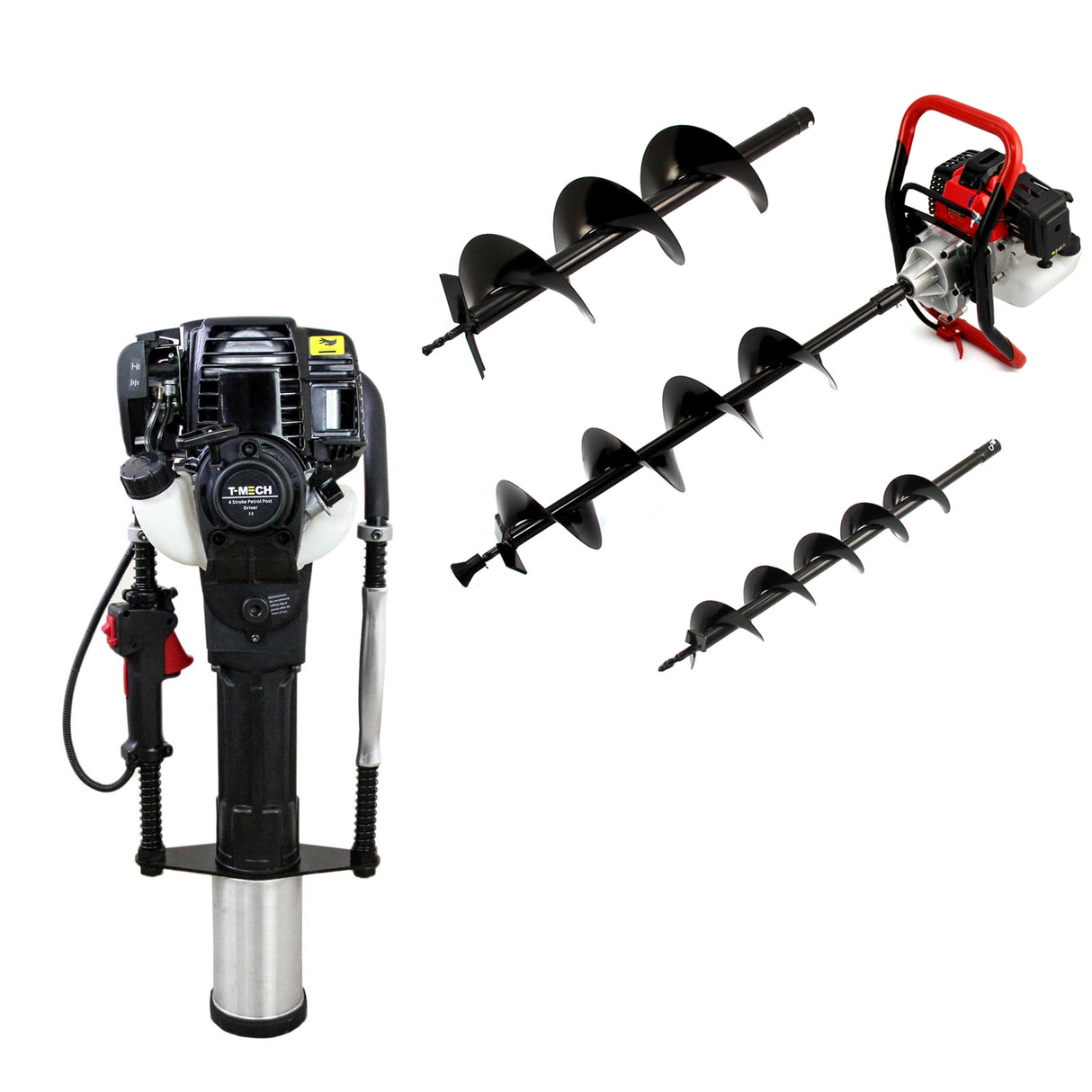 Barrena de Tierra y Clavadora de Postes de 4 Tiempos
