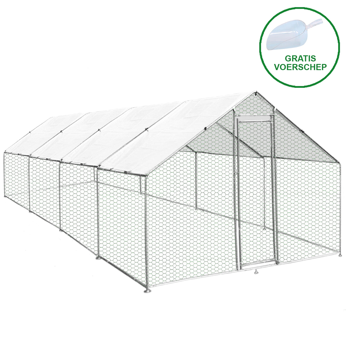 Jaula Aves de Corral Valla Cercado Caja Pollos Acero Pollos 3m x 8m x 2m