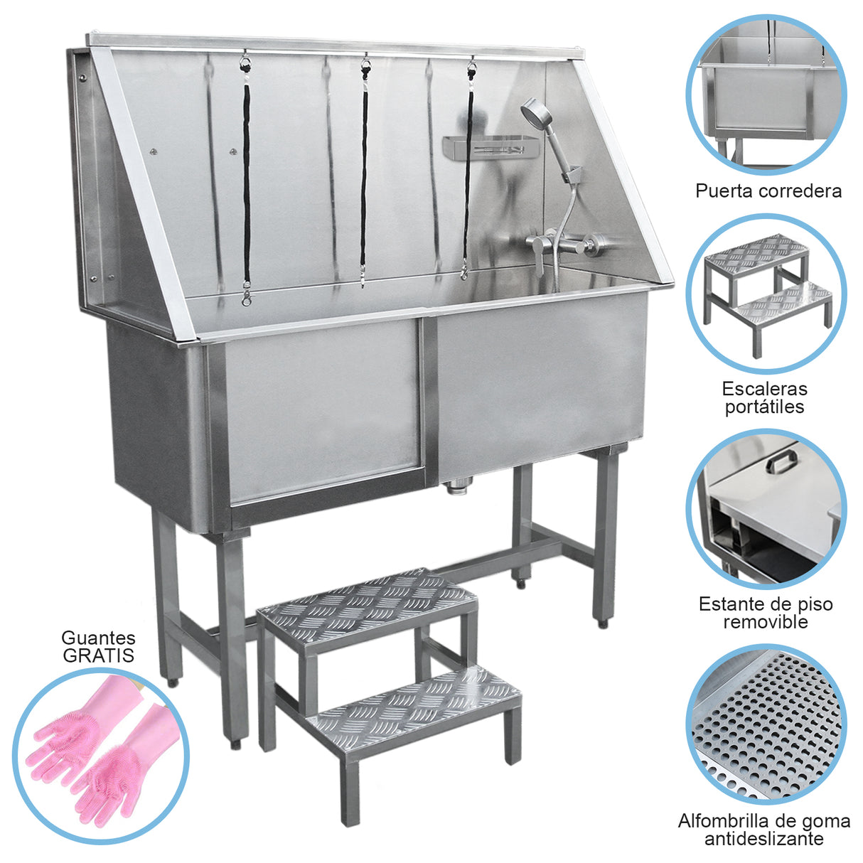 Bañera Peluquería Canina de Acero Inoxidable | 400 mm