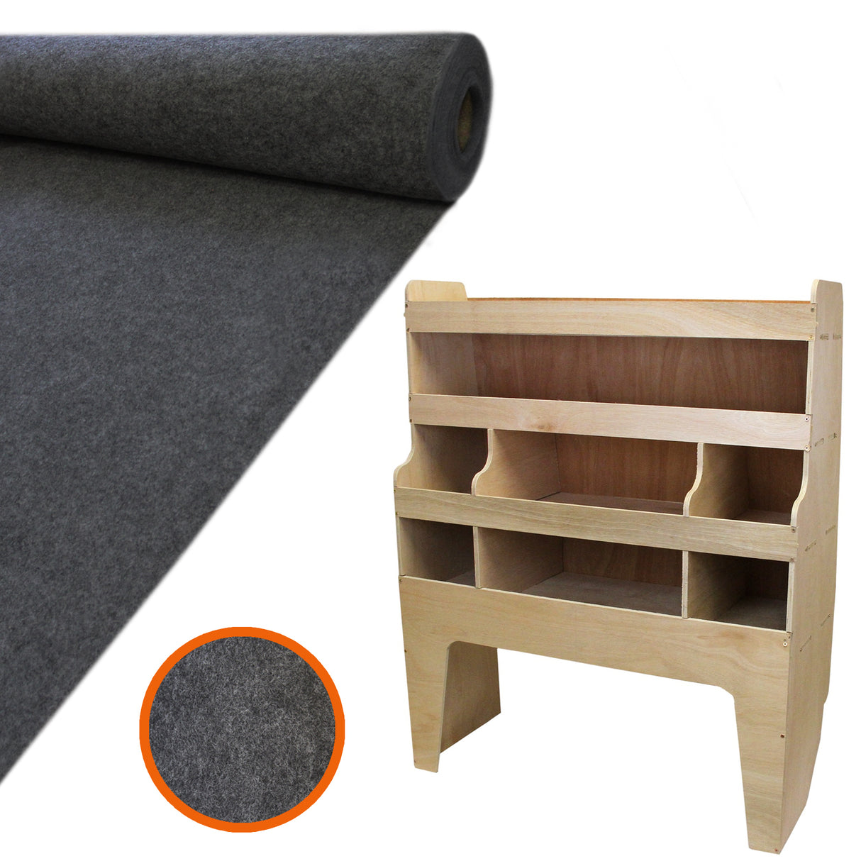 Revestimiento de furgoneta antracita de 11 m², pegamento y bastidor VW Transporter