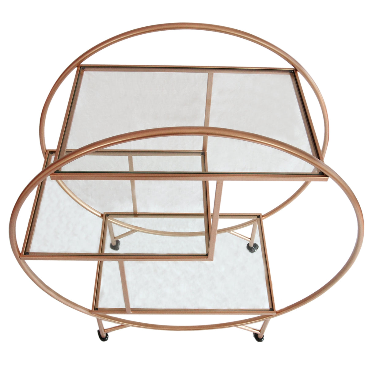 Carro De Bar De Hierro Moderno Interior, Carro De Metal Oro Rosado-Grande