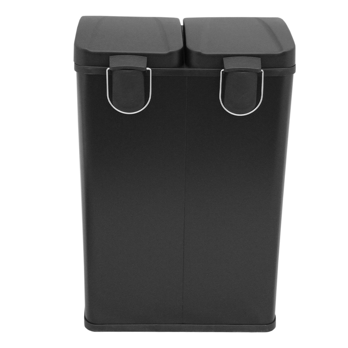 Cubo de Basura con Pedal Doble 2x30L Reciclaje, Negro
