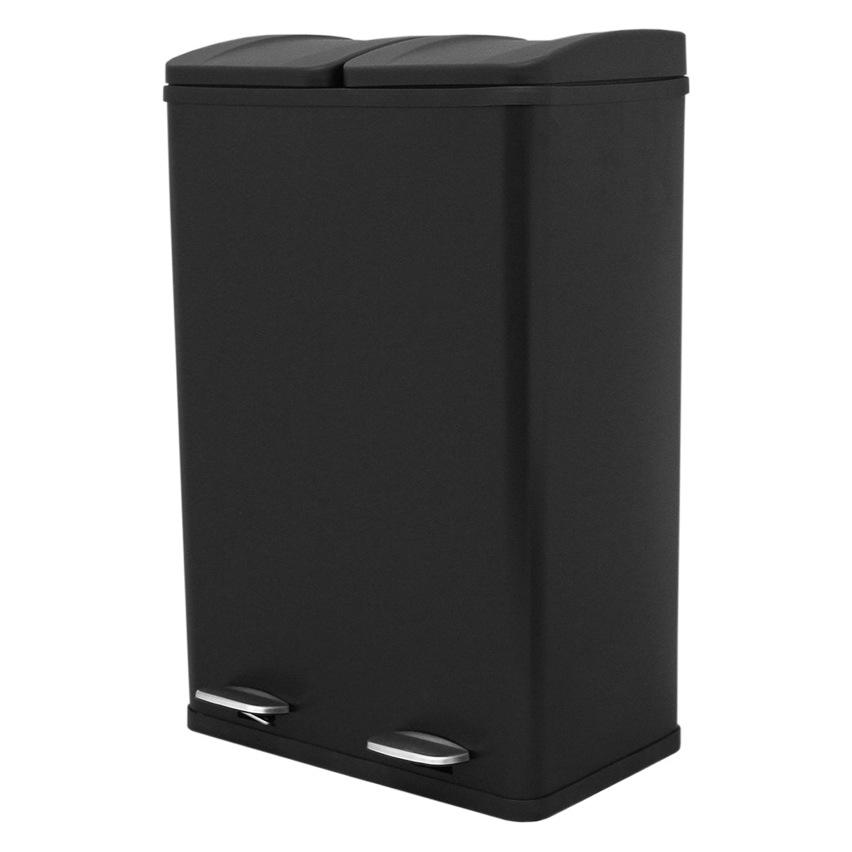 Cubo de Basura con Pedal Doble 2x30L Reciclaje, Negro