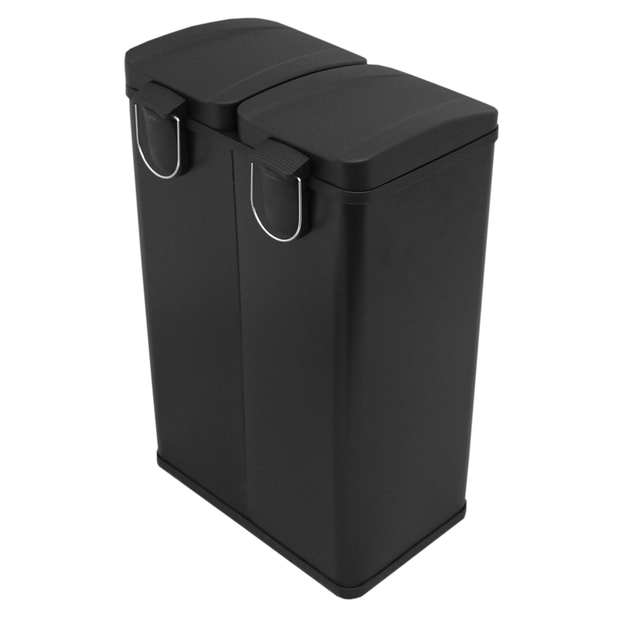 Cubo de Basura con Pedal Doble 2x30L Reciclaje, Negro