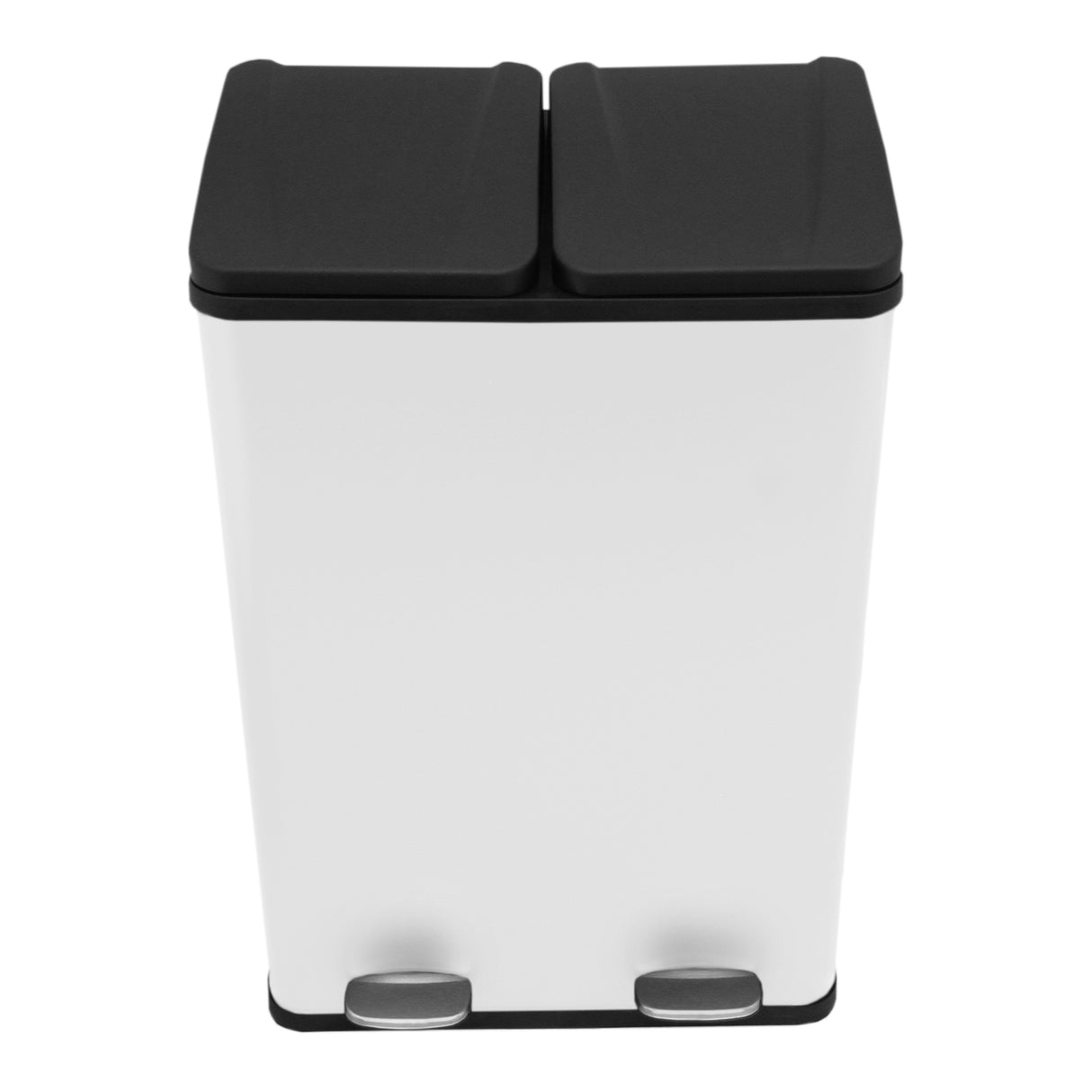 Cubo de Basura con Pedal Doble 2x30L Reciclaje, Blanco