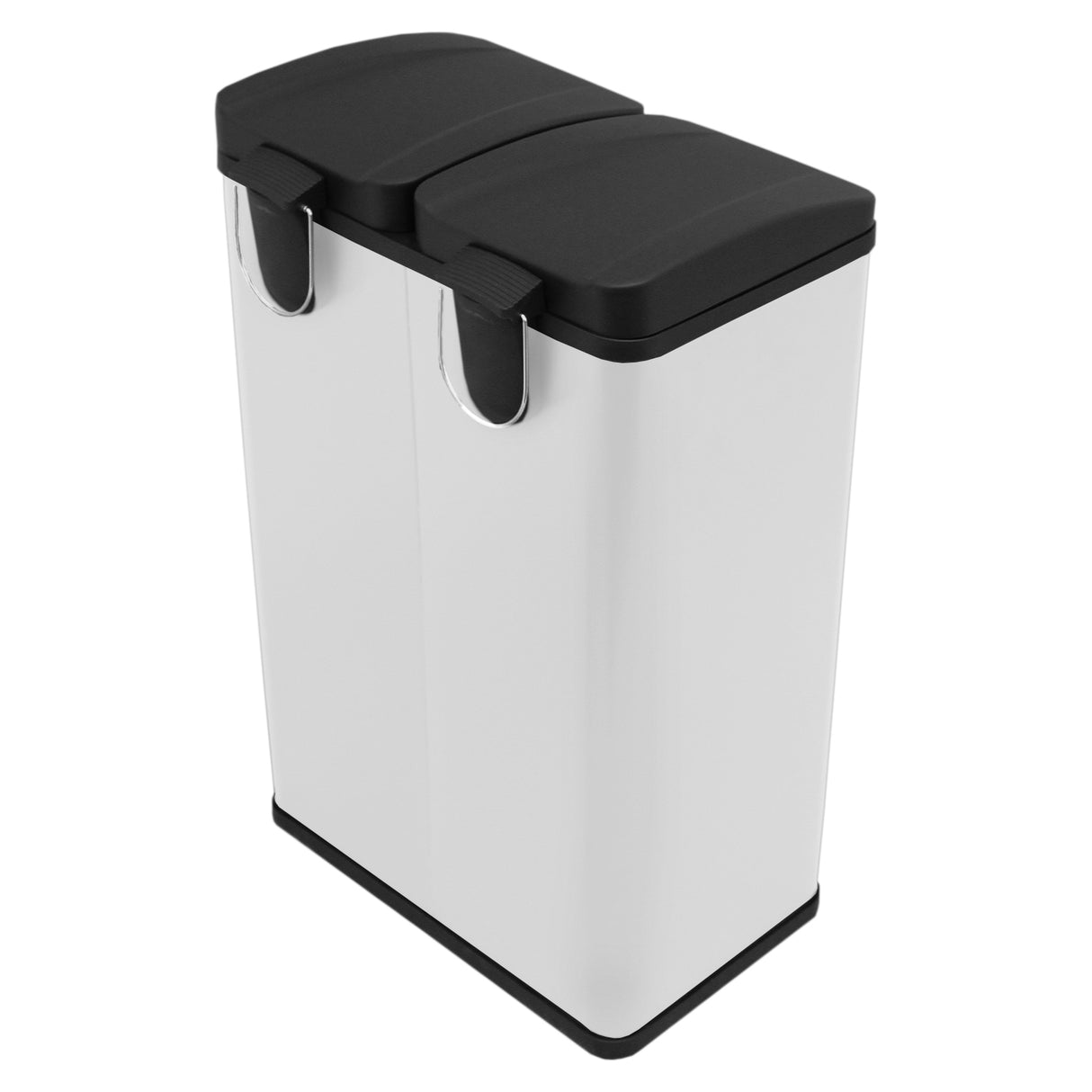 Cubo de Basura con Pedal Doble 2x30L Reciclaje, Blanco
