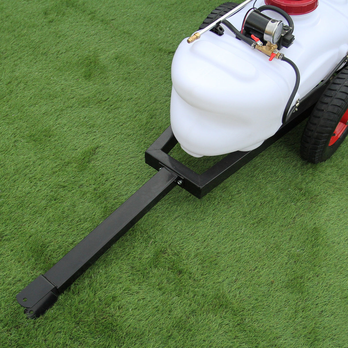 100L ATV Pulverizador Remolque Eléctrico 12V Tanque Lanza Manual 6 Boquillas Agrícola