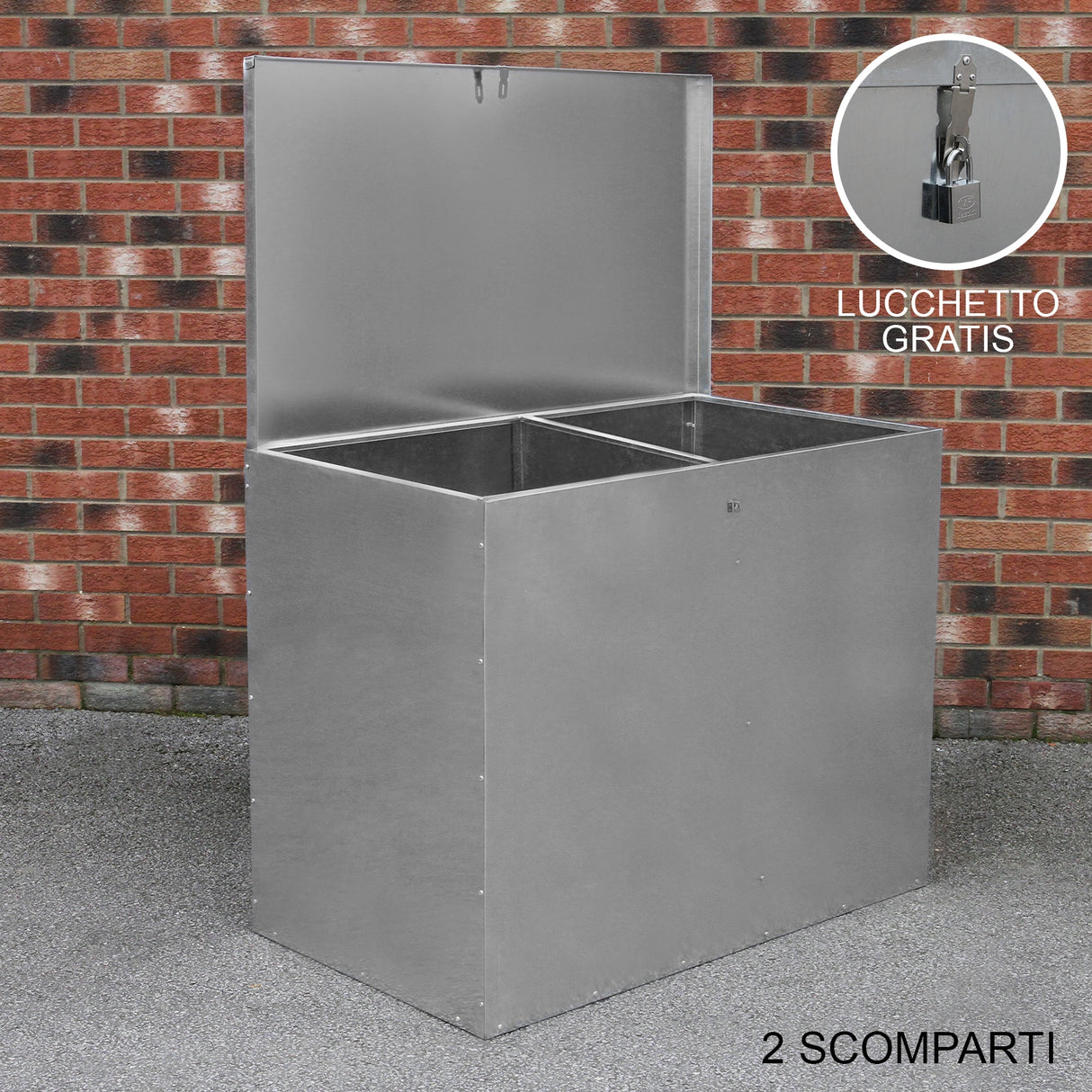 Contenedor Grande de Alimentación Animales Almacenaje 64L Exterior 2 Compartimentos