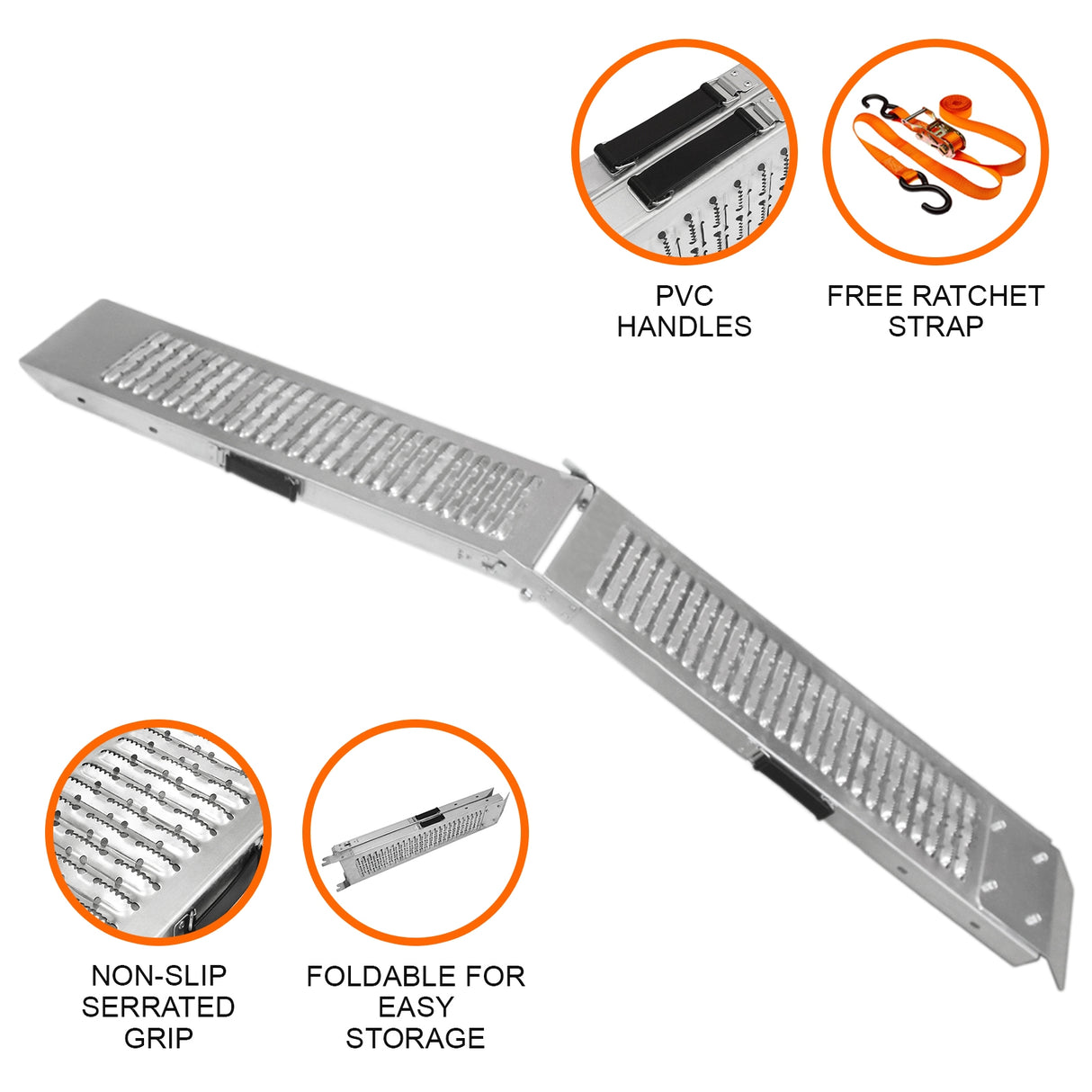 T-Mech Rampa para Motos Plegable Furgoneta de Carga Acero Pista de Motocicleta Resistente