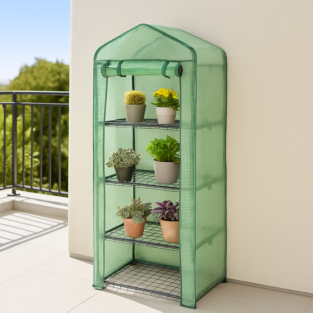 Invernadero 4 Niveles Cubierta PE Estantes Pequeños