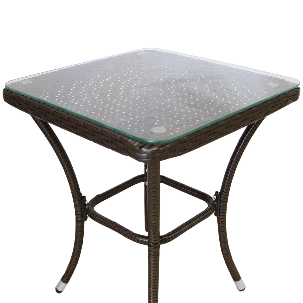 Bistro Set Ratán 3 Piezas Silla de Jardín al Aire Libre Mesa Patio Comedor Balcón Marrón