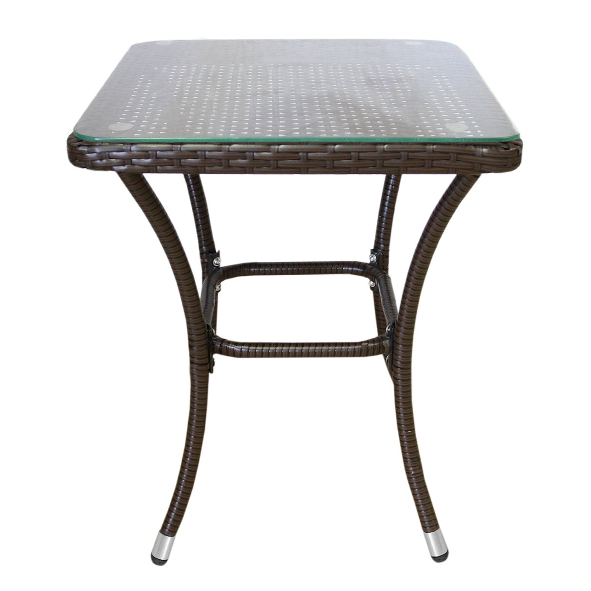 Bistro Set Ratán 3 Piezas Silla de Jardín al Aire Libre Mesa Patio Comedor Balcón Marrón