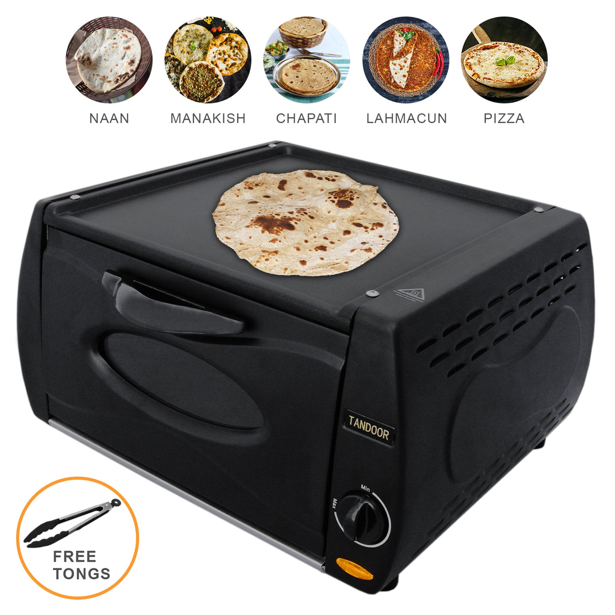 Mini Horno Tandoor Chapati Roti Lahmacun Manakish Pizza Naan Máquina para Pan Eléctrico