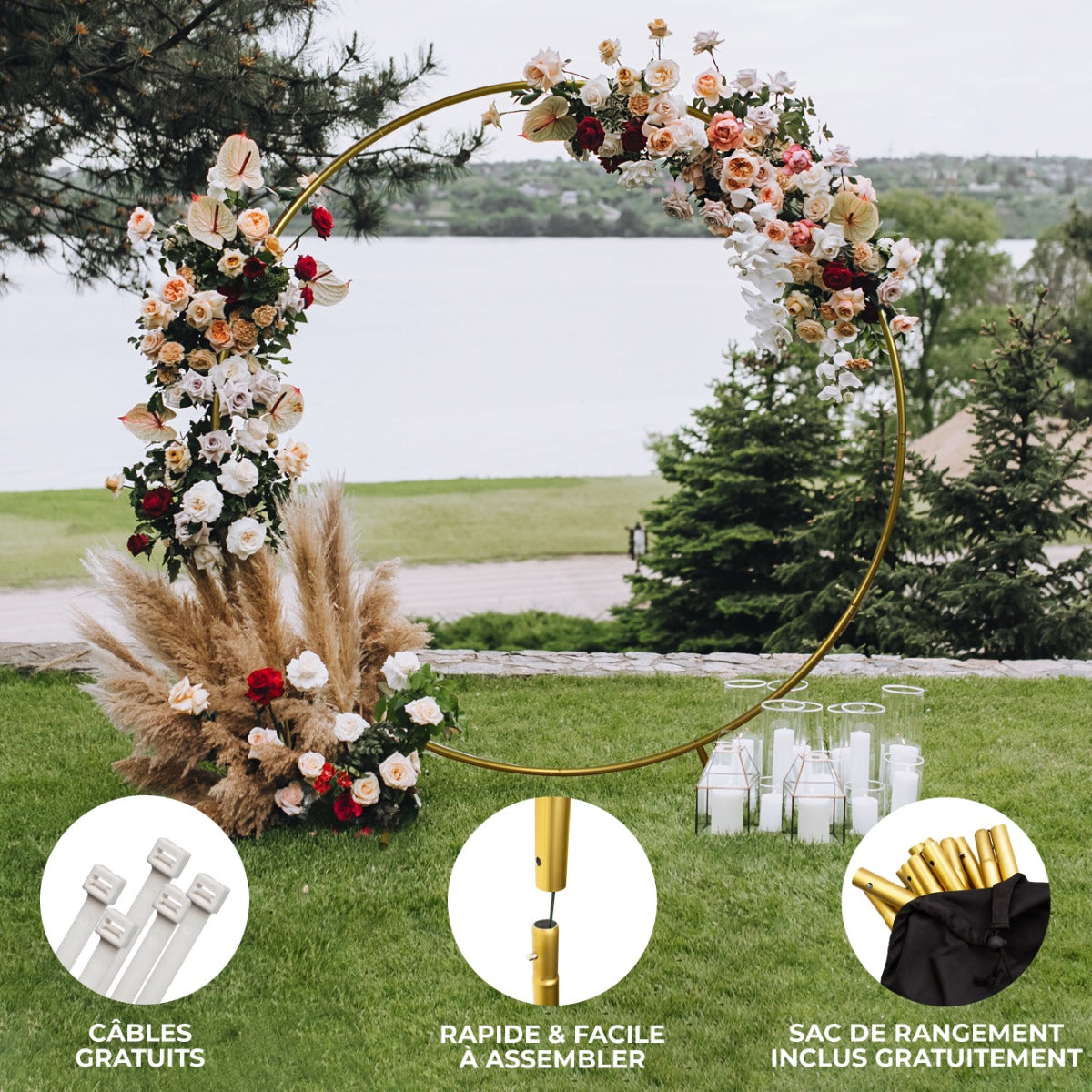 Arco de Boda de 200cm – Dorado