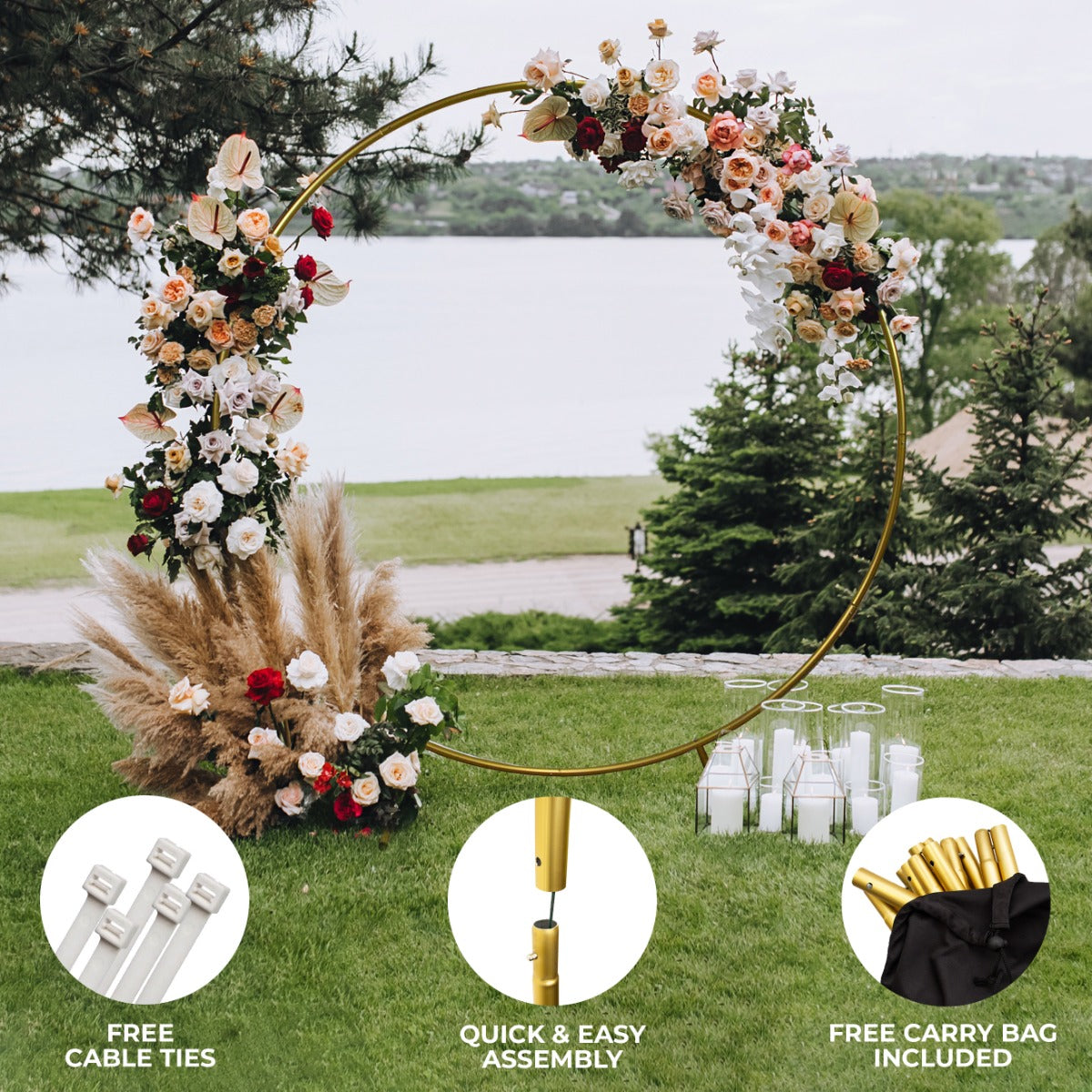 Arco de Boda de 200cm – Dorado