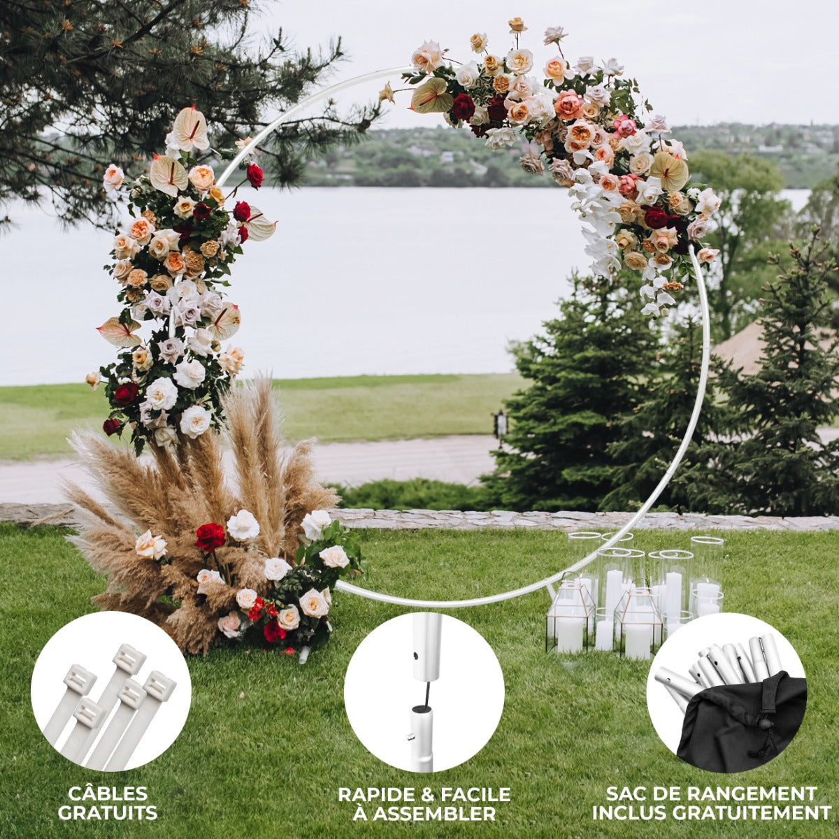 Arco de boda de 200cm – Blanco