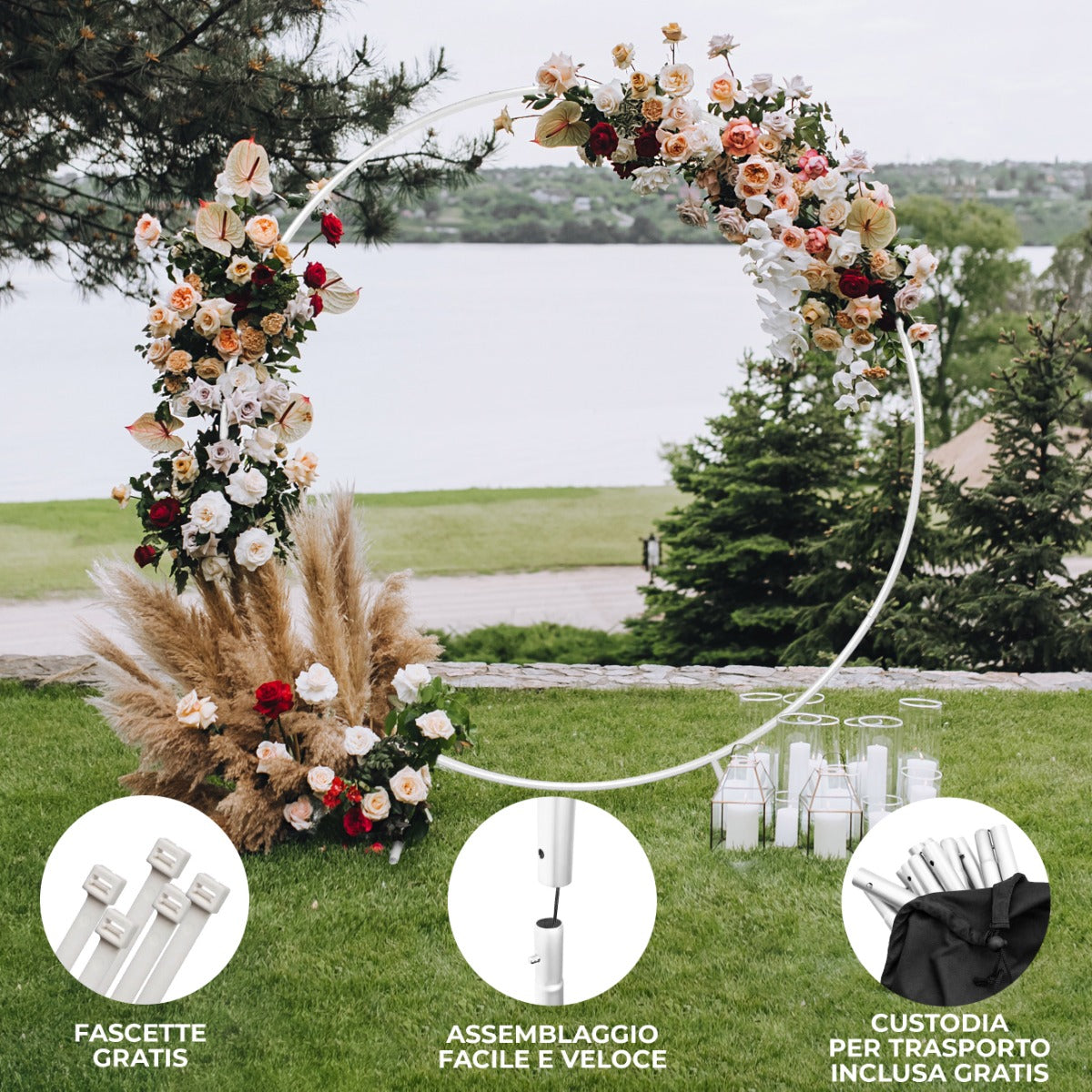 Arco de boda de 200cm – Blanco