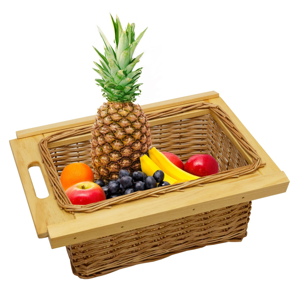 Cestas Mimbre de Madera de Pino Maciza de 400mm x2