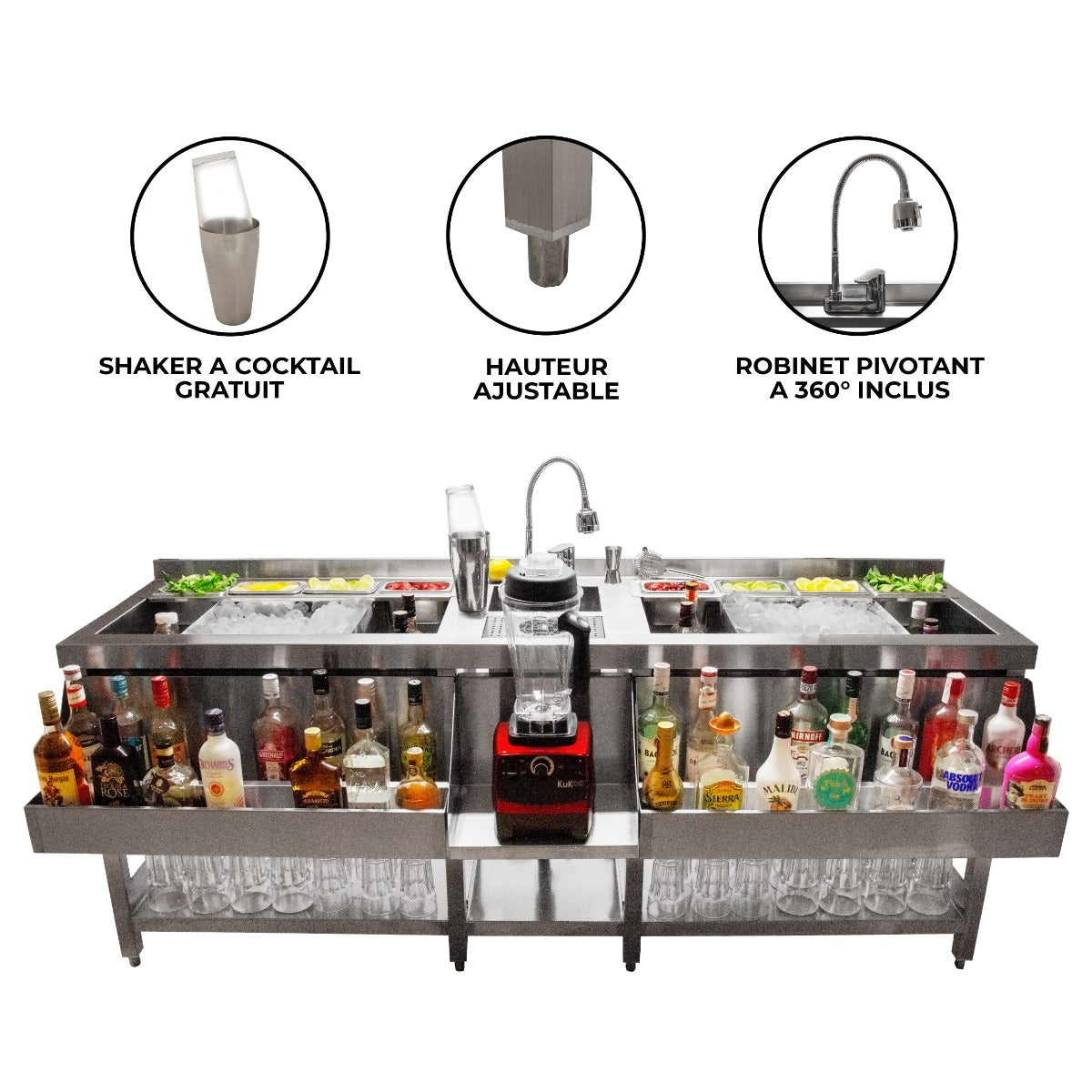 Estación kit coctelería doble juego coctelera conjunto cócteles profesional