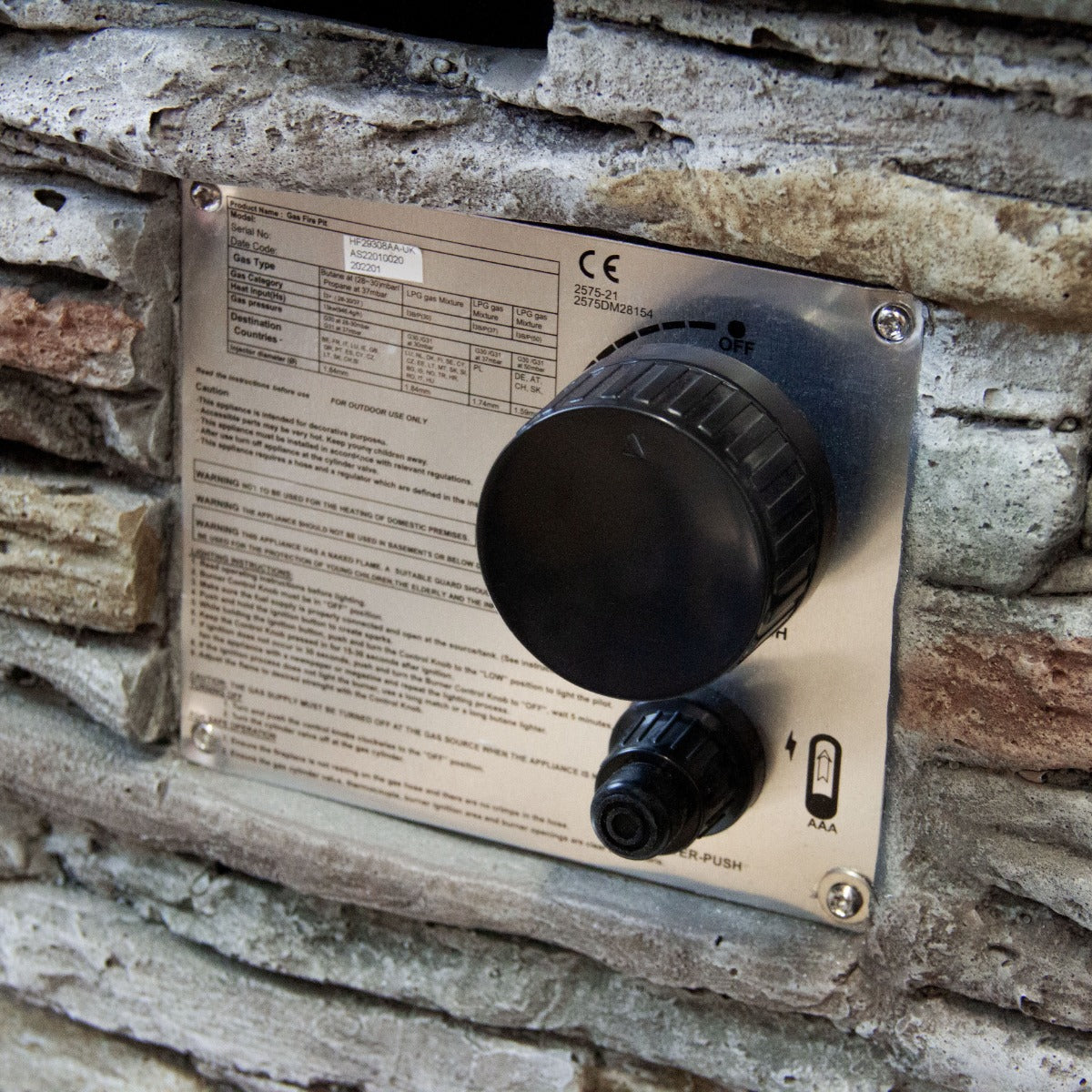 Brasero de Gas de Piedra