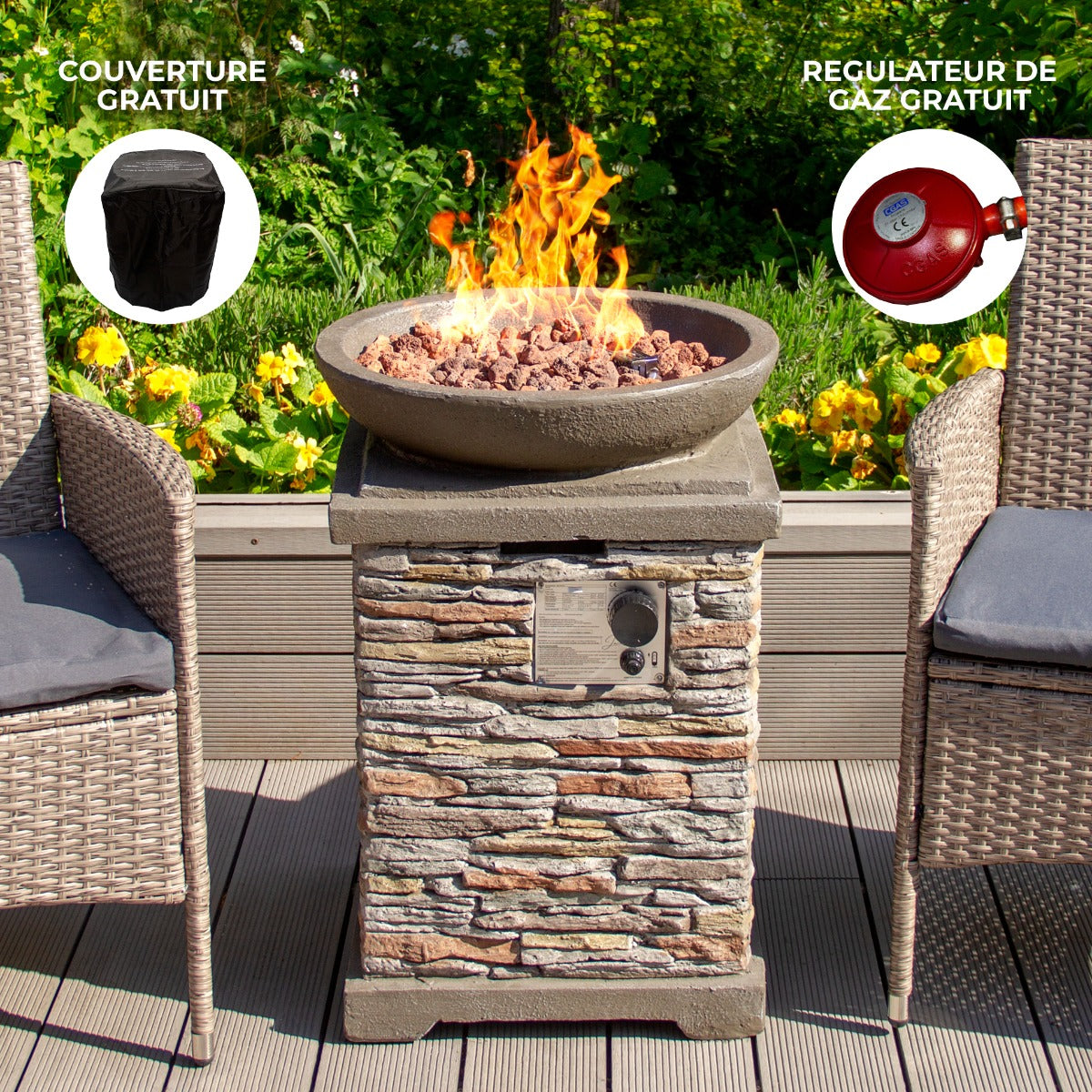 Brasero de Gas de Piedra