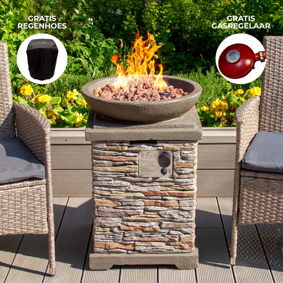 Brasero de Gas de Piedra