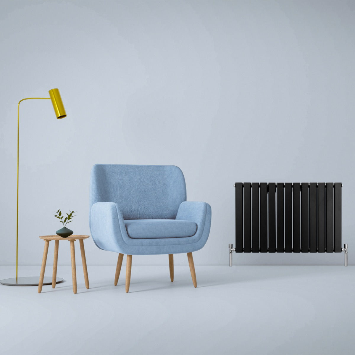 Radiadores de Panel Plano de Diseñador 600x910mm – Negro Mate