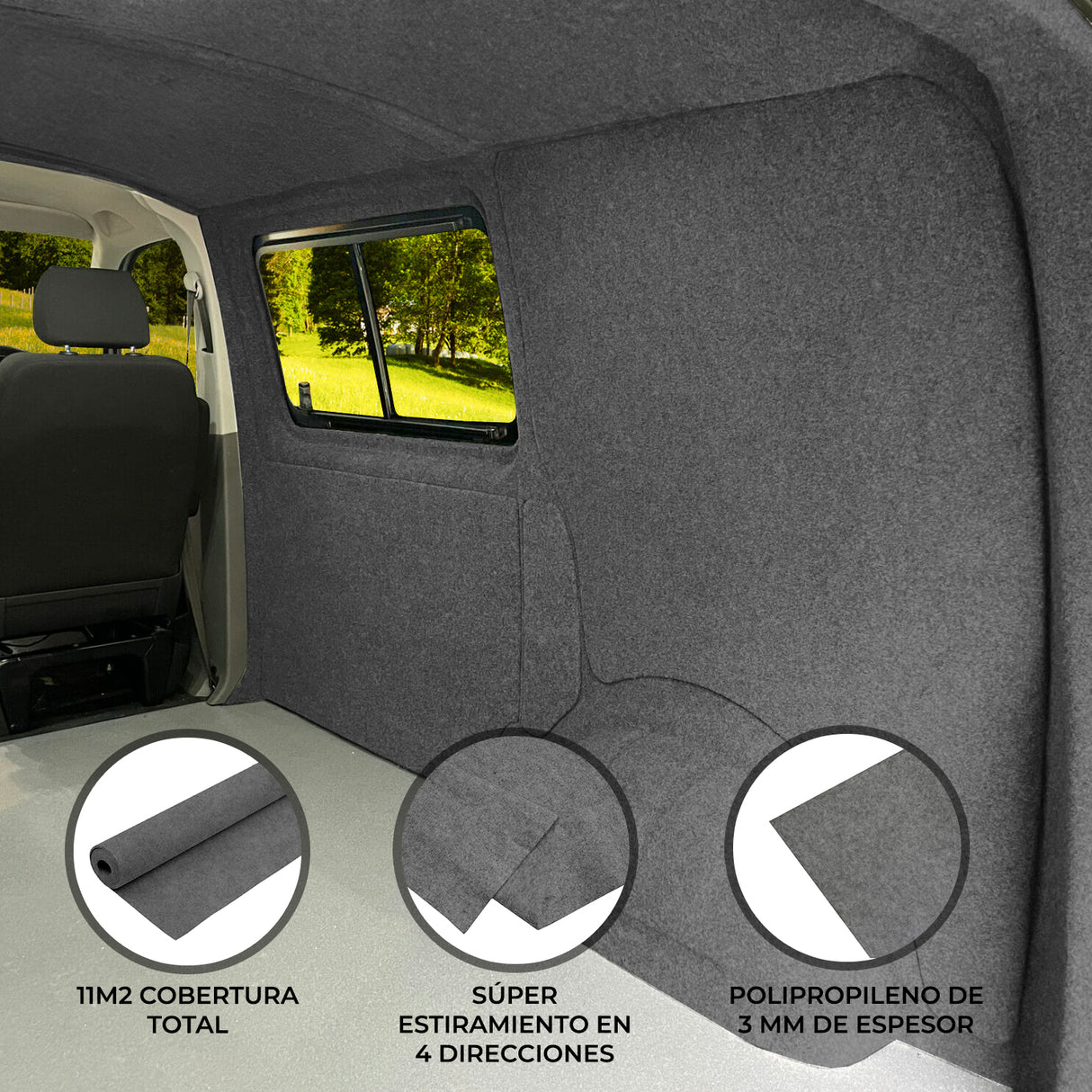 Alfombra de Forro para Furgoneta - Gris Humo