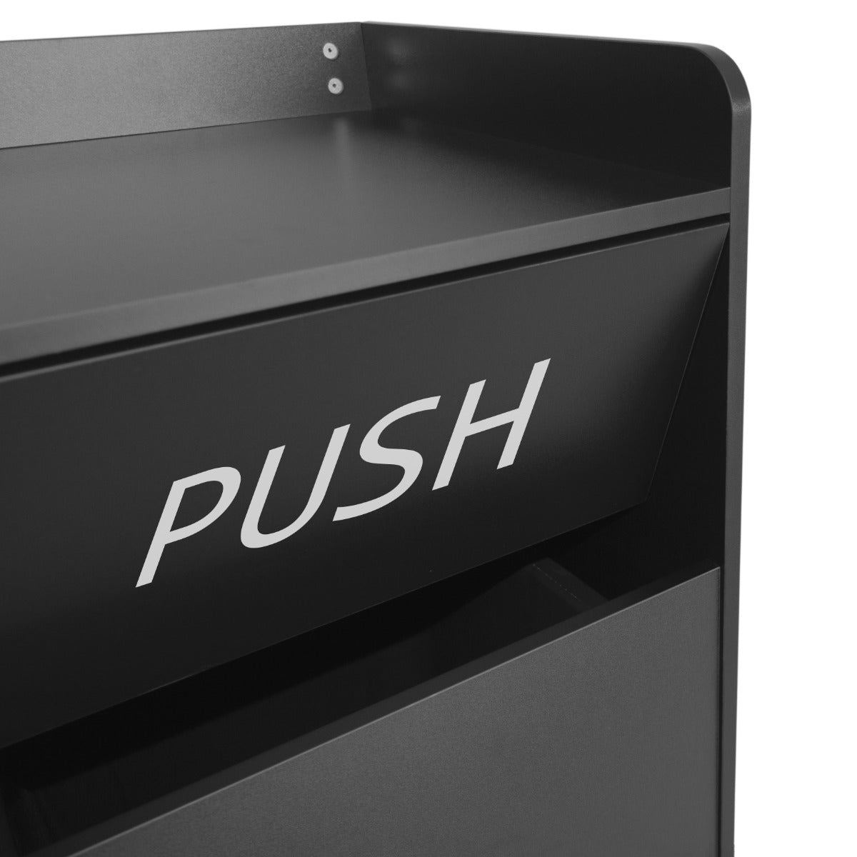 Papelera de Madera Negra y Soporte de Bandeja