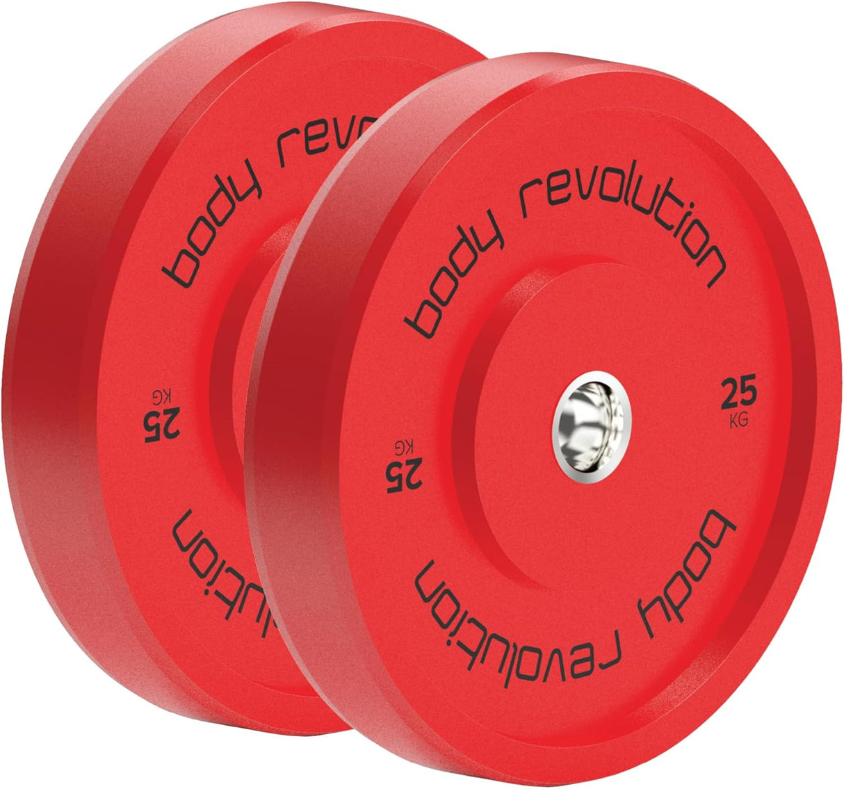 Juego de 2 Discos Bumper Olímpicos de 25kg Body Revolution – Rojo