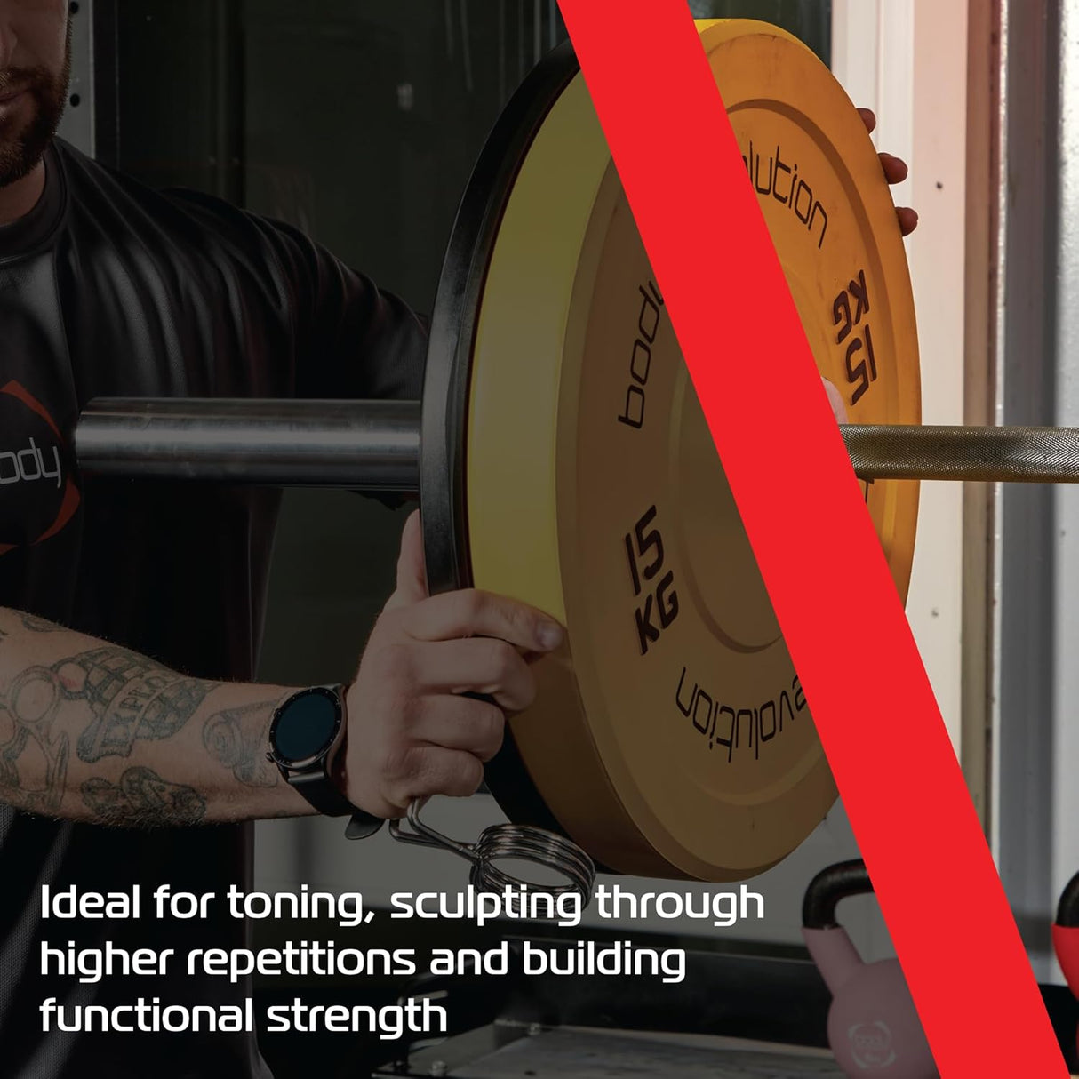 Juego de 2 Discos Bumper Olímpicos de 25kg Body Revolution – Rojo