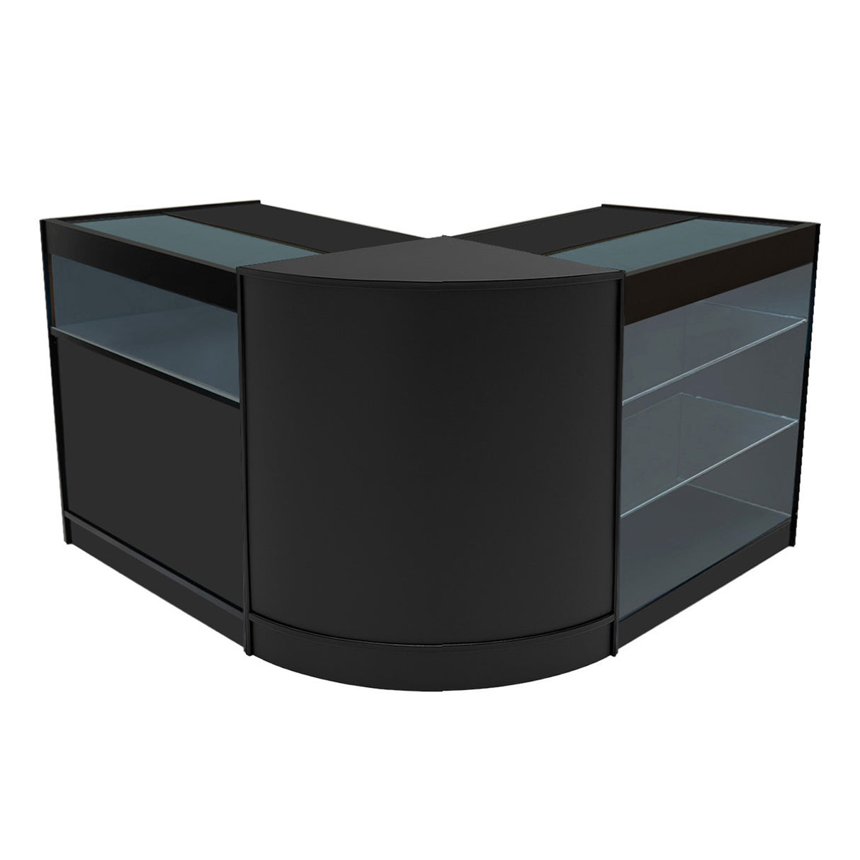 Set Mostradores Comerciales con Luz LED "TRITON" CM60 + K900 + B900 – Negro