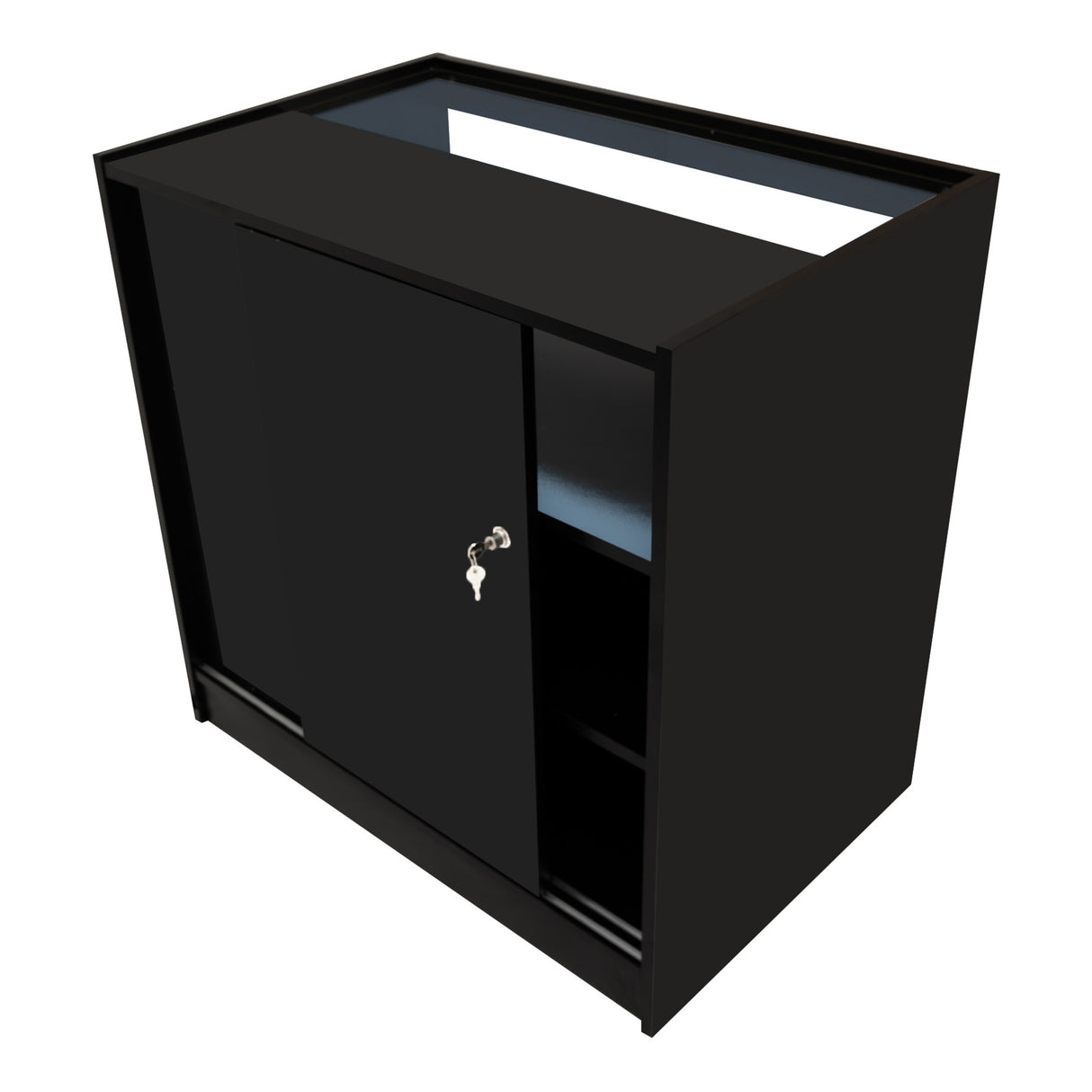 Set Mostradores Comerciales con Luz LED "HARMONIA" LM60 + B900 + C900 – Negro