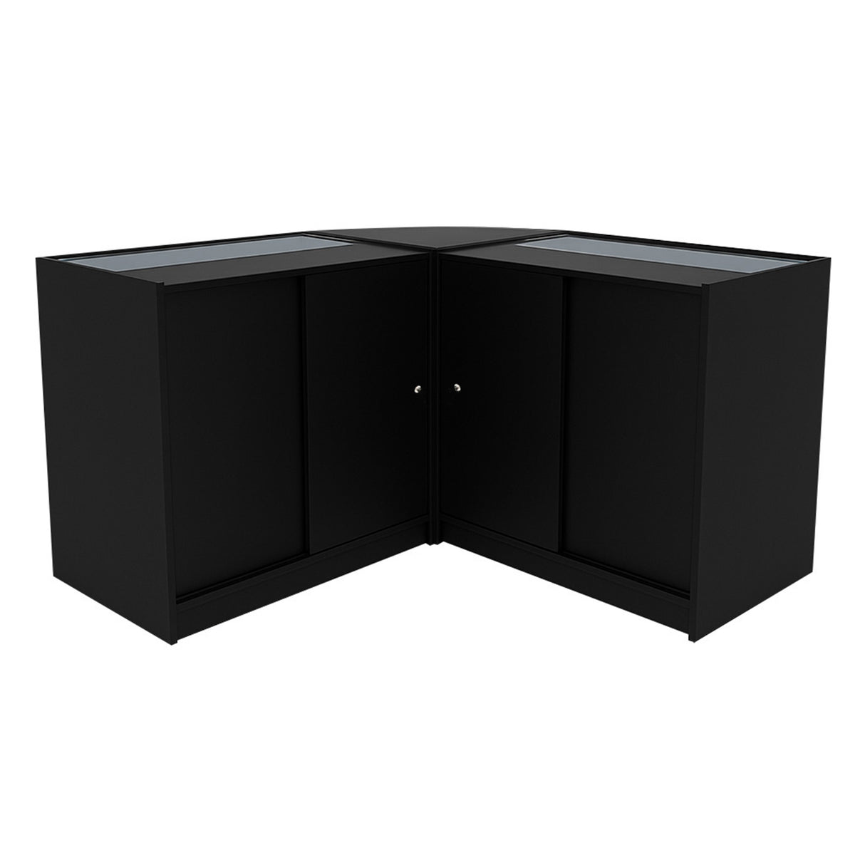 Set Mostradores Comerciales con Luz LED "HARMONIA" LM60 + B900 + C900 – Negro