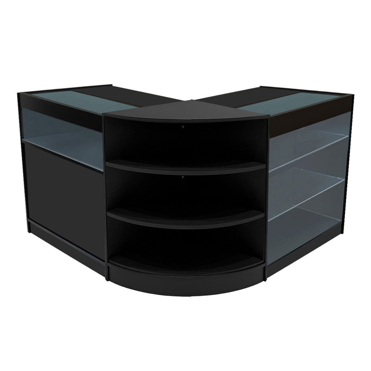 Set Mostradores Comerciales con Luz LED "DEMETER" LM60 + K900 + B900 – Negro